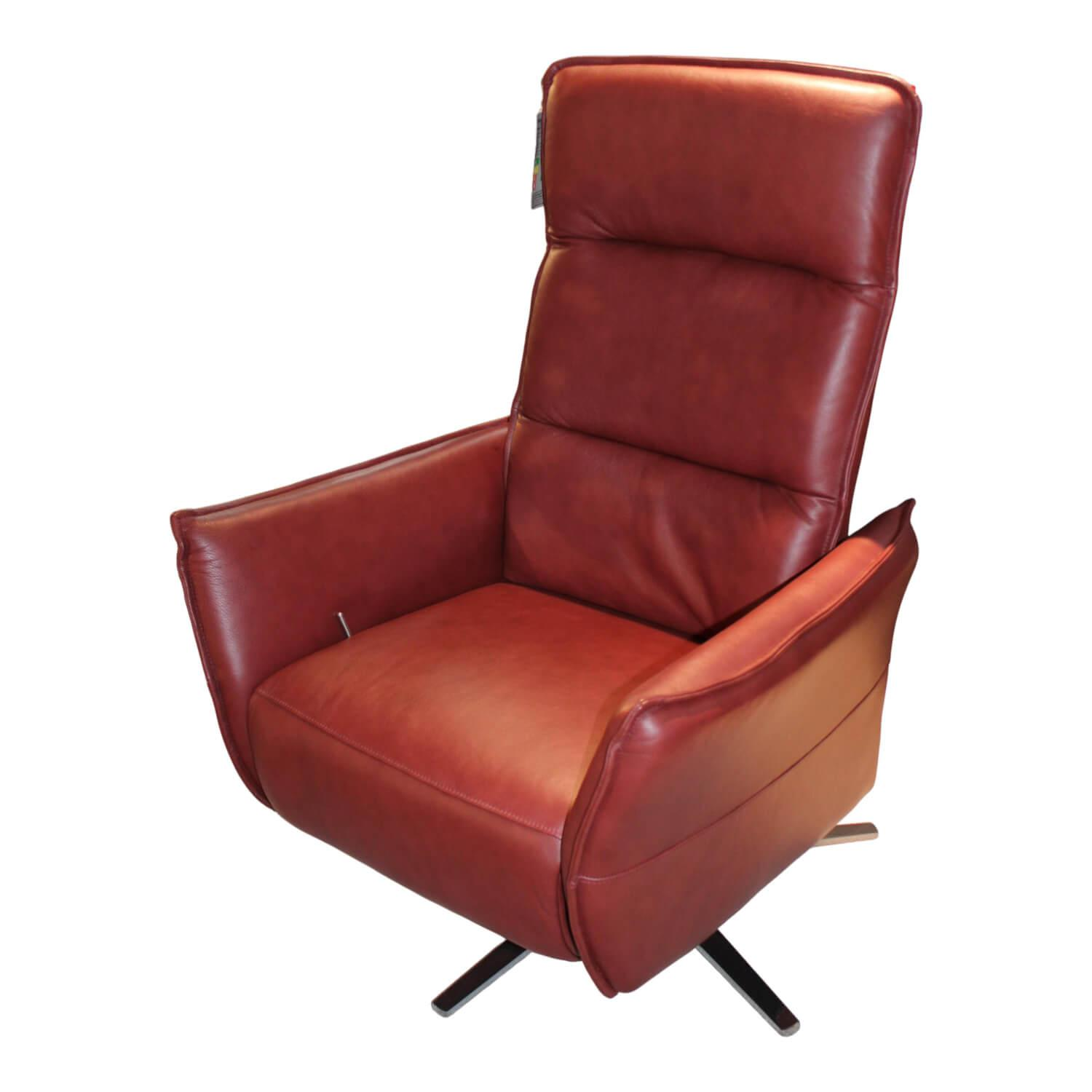 Carina - Relaxsessel 9066 Leder J Mercury Rot mit Verstellfunktion - 1