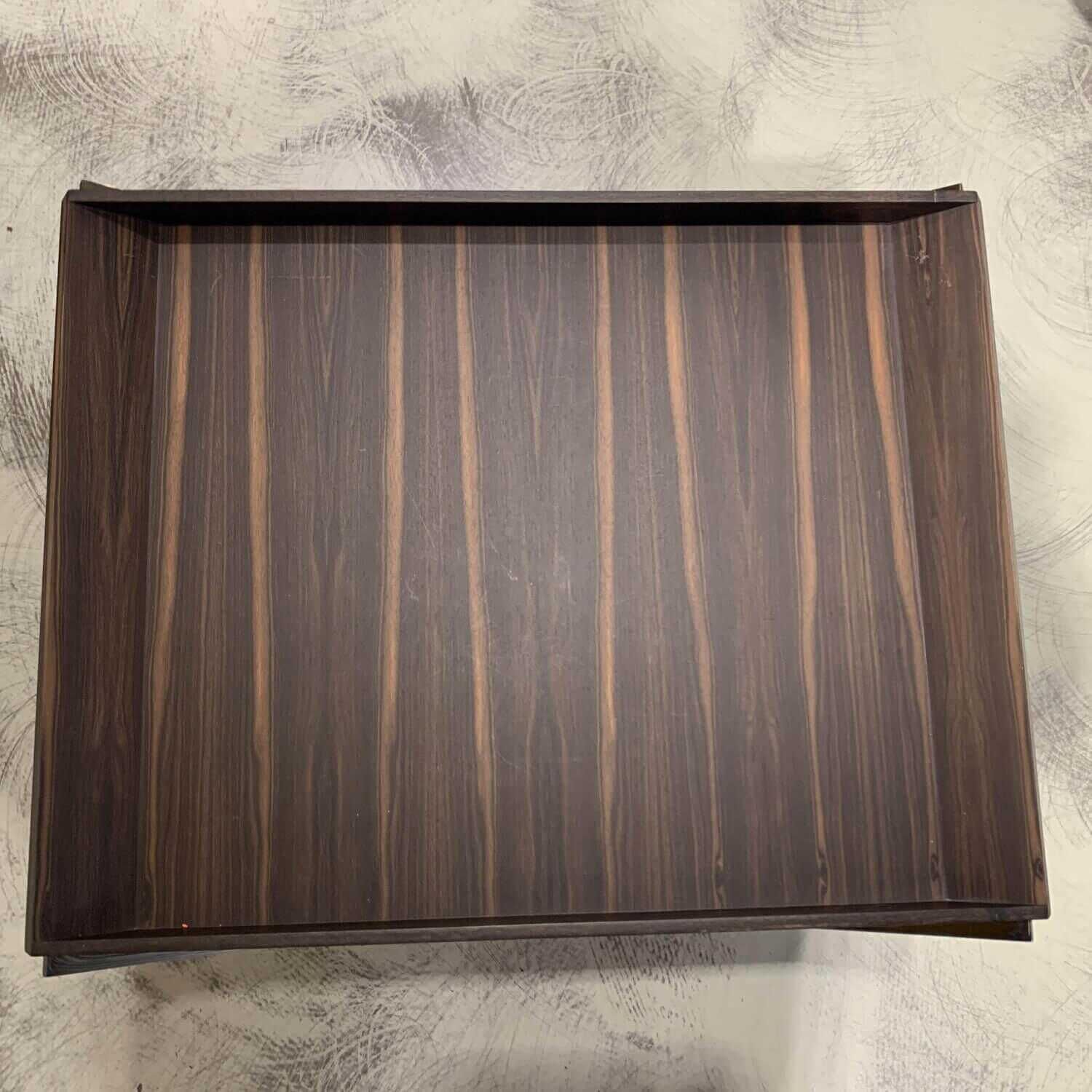 Giorgetti - Beistelltisch Dual Ebenholz Macassar Braun Gestell Verchromt - 5