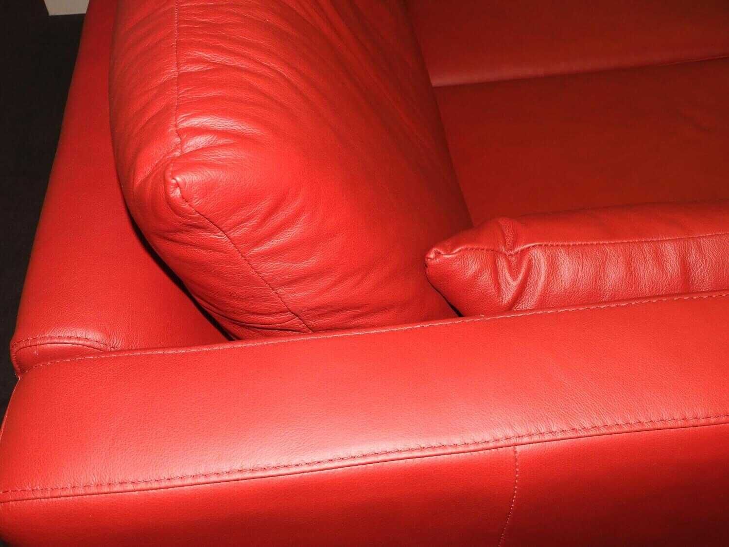 Stressless - Sofa E400 three-seater leather Paloma Cherry red with Ergo Adapt - 6
