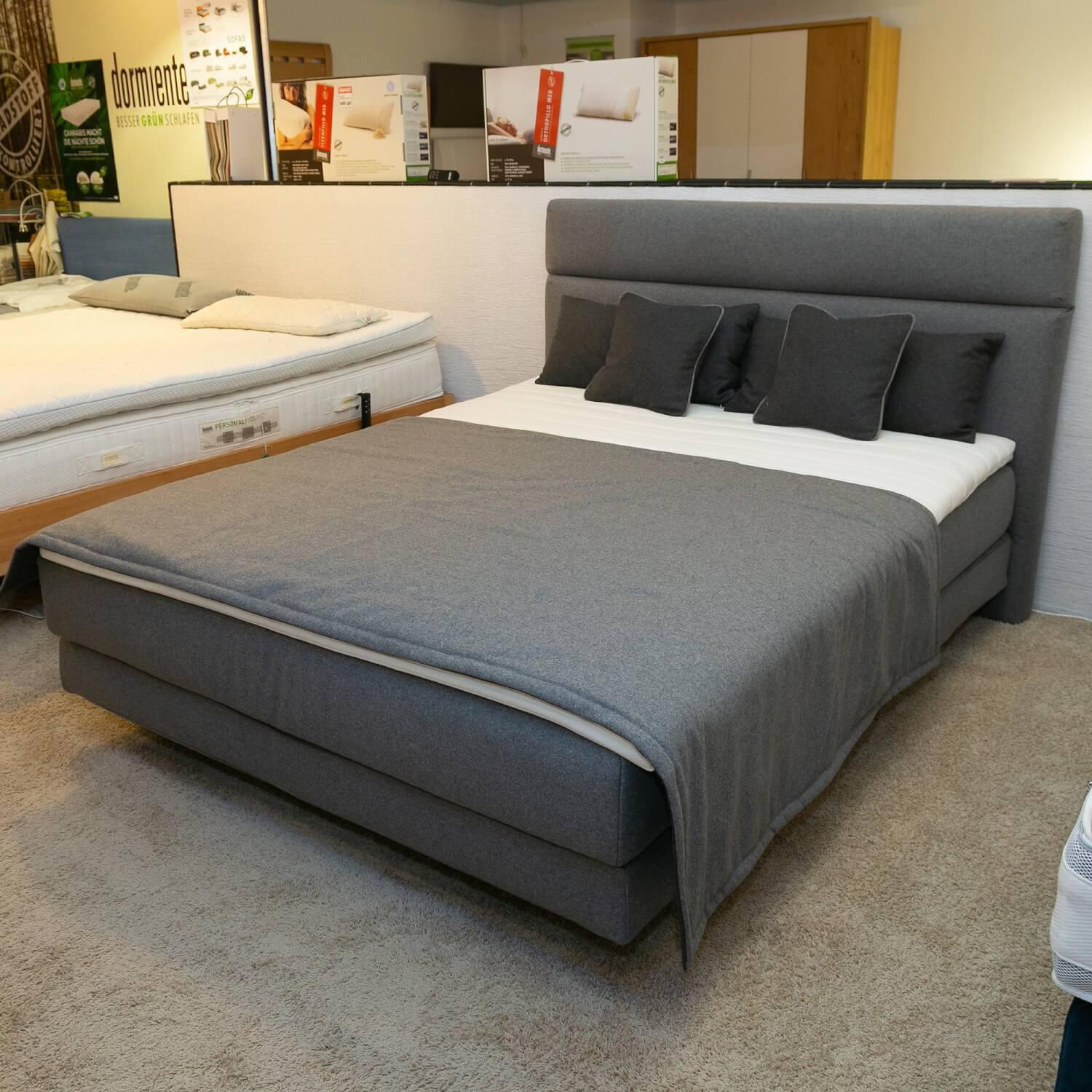 Contur - Boxspringbett Gargano Bezug 2 00695 Metallfuß Schwarz Inklusive Matratzen T500 - 2