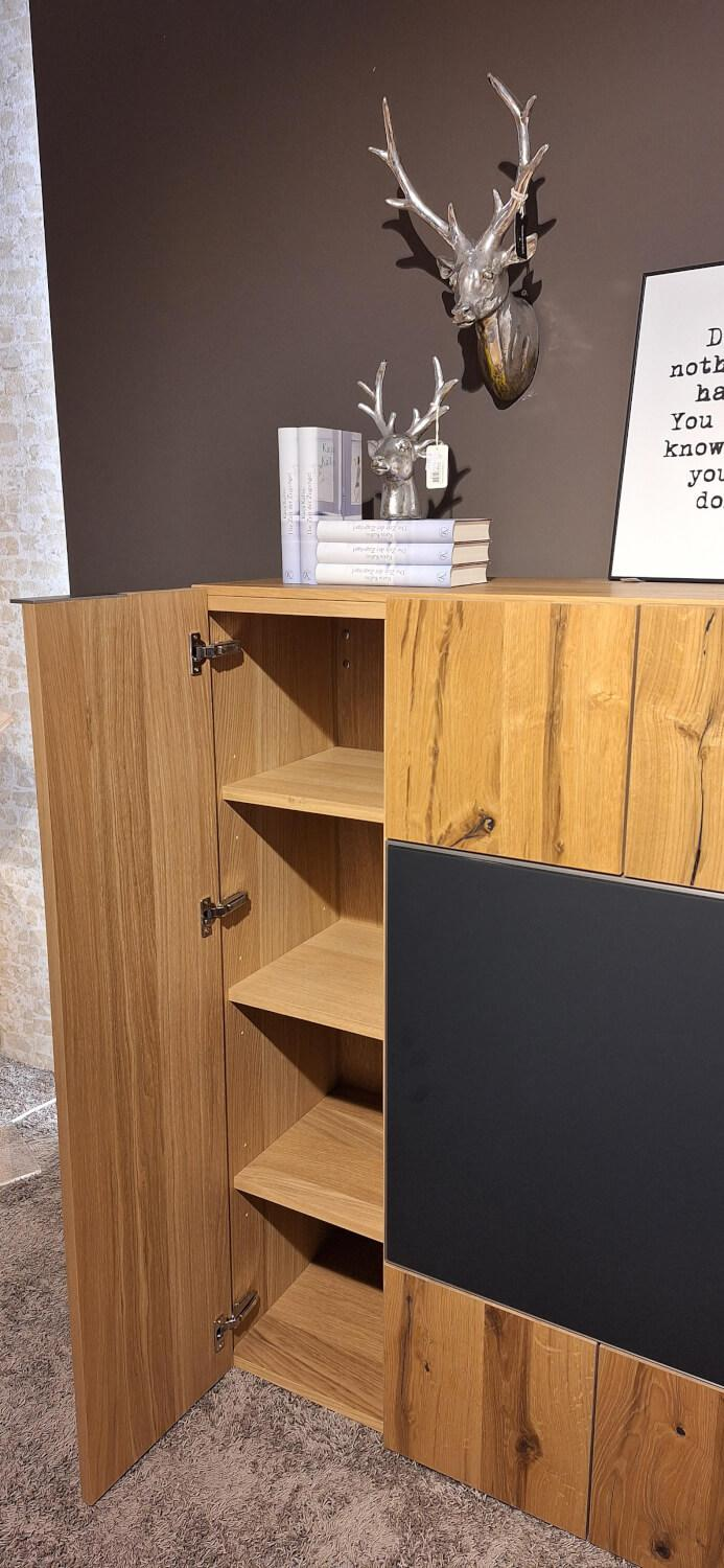 Voglauer - Highboard V-alpin Eiche Altholz Furniert Glas Anthrazit - 4