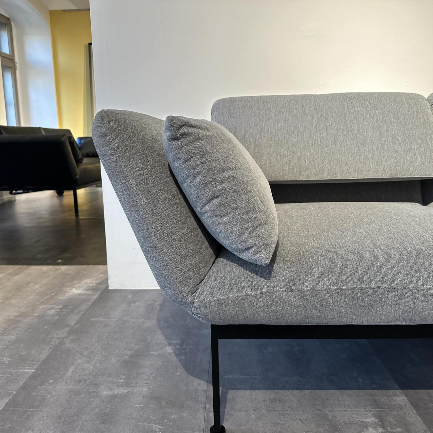 Brühl - Funktionssofa Roro Soft Medium Stoff 2065 92 Grau Gestell Metall Schwarz Pulverbeschichtet - 4