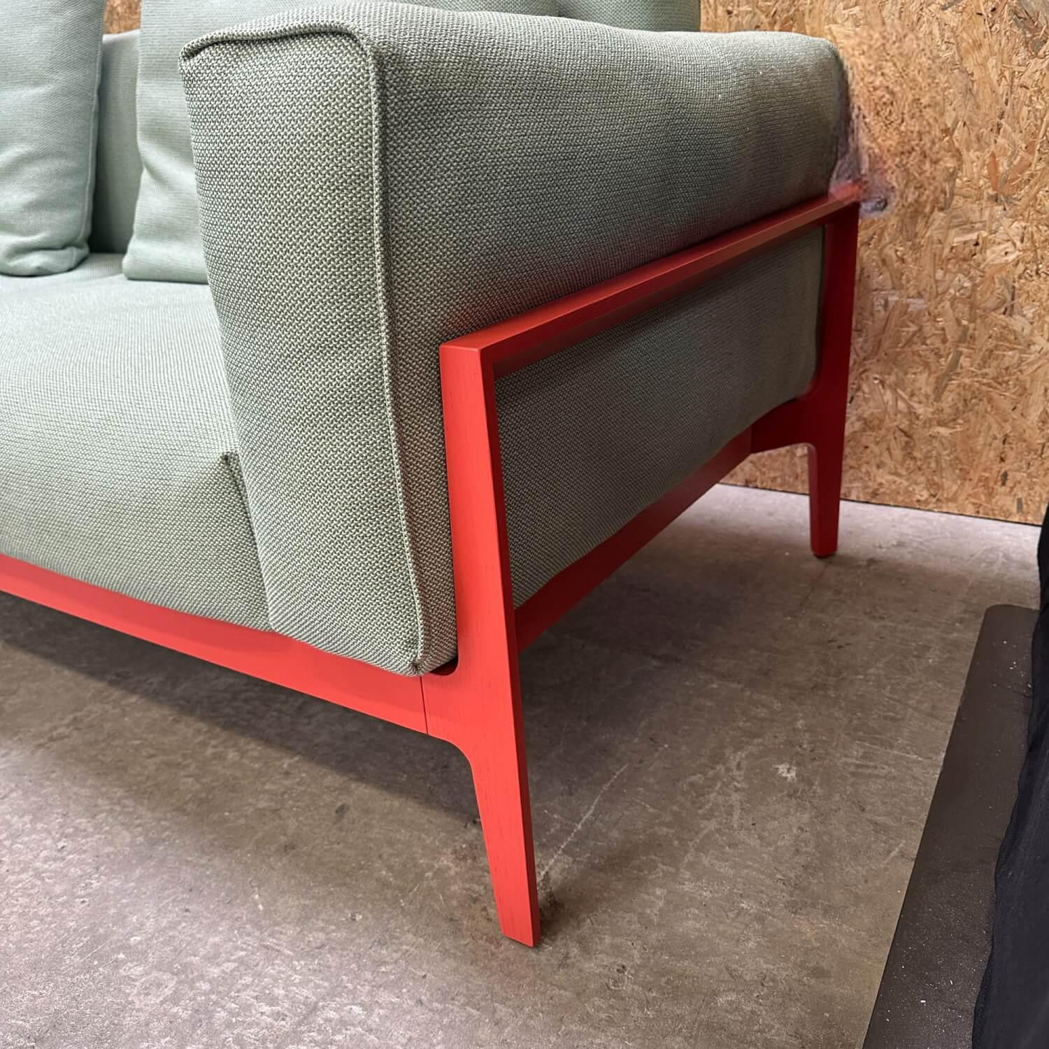 COR - Sofa Elm 22233 Stoff 10077 Hellgrün Gestell Massivholz Lackiert Flamingo Pink Rot - 9
