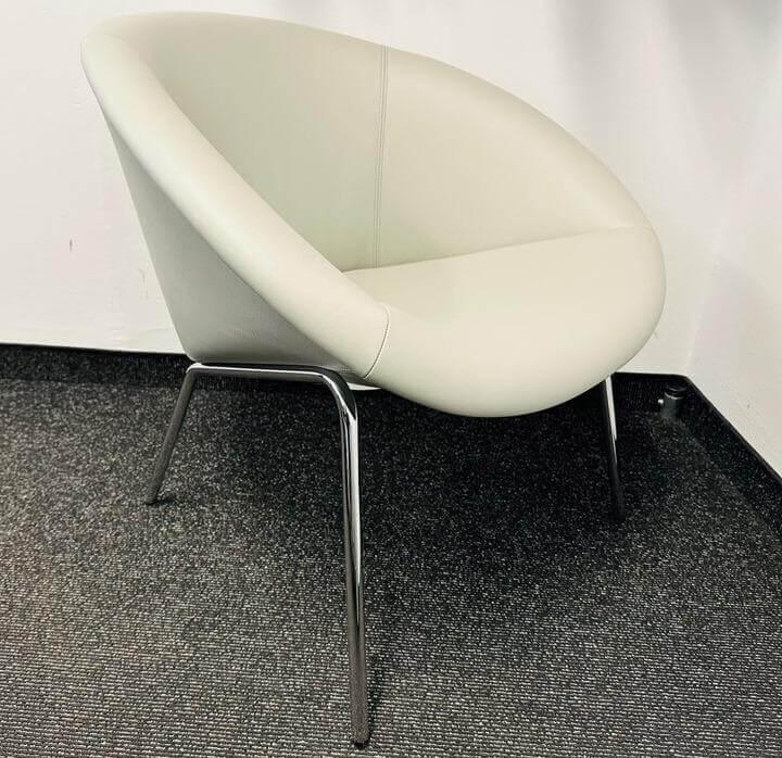 Walter Knoll - Sessel 369 10 Leder Rodeo Soft Quarz Hellgrau Gestell Verchromt - 3