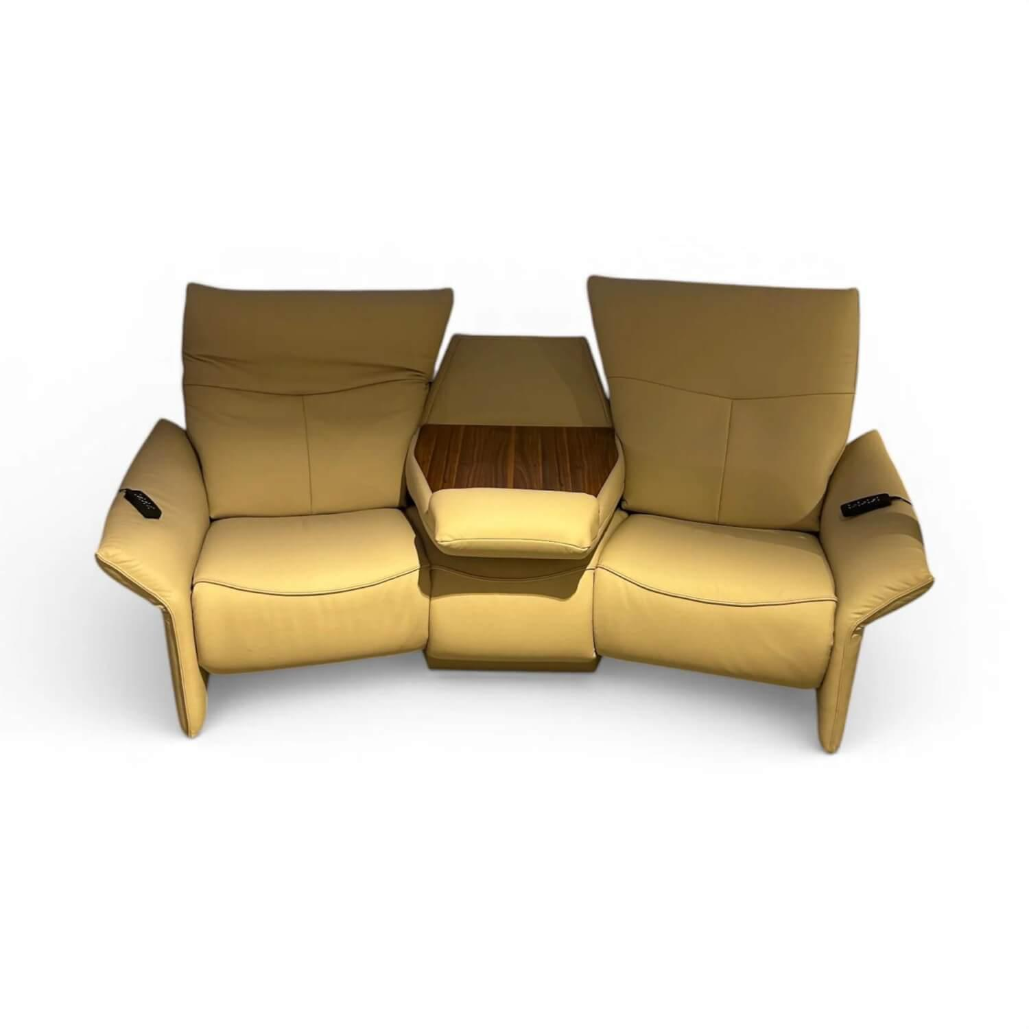 himolla - Sofa 4934 Cumuly Trapezsofa Leder Longlife Rustika Nebel Beige Mit Relaxfunktion Und Ablage - 5