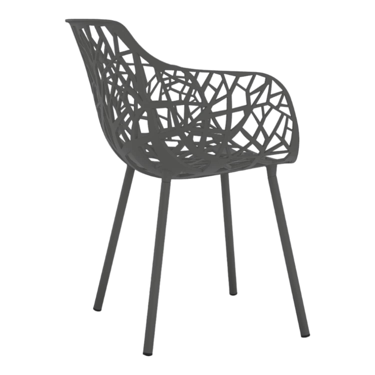 Fast - 4er-Set Stuhl Forest Dining Armchair Metallic Grey Grau - 5