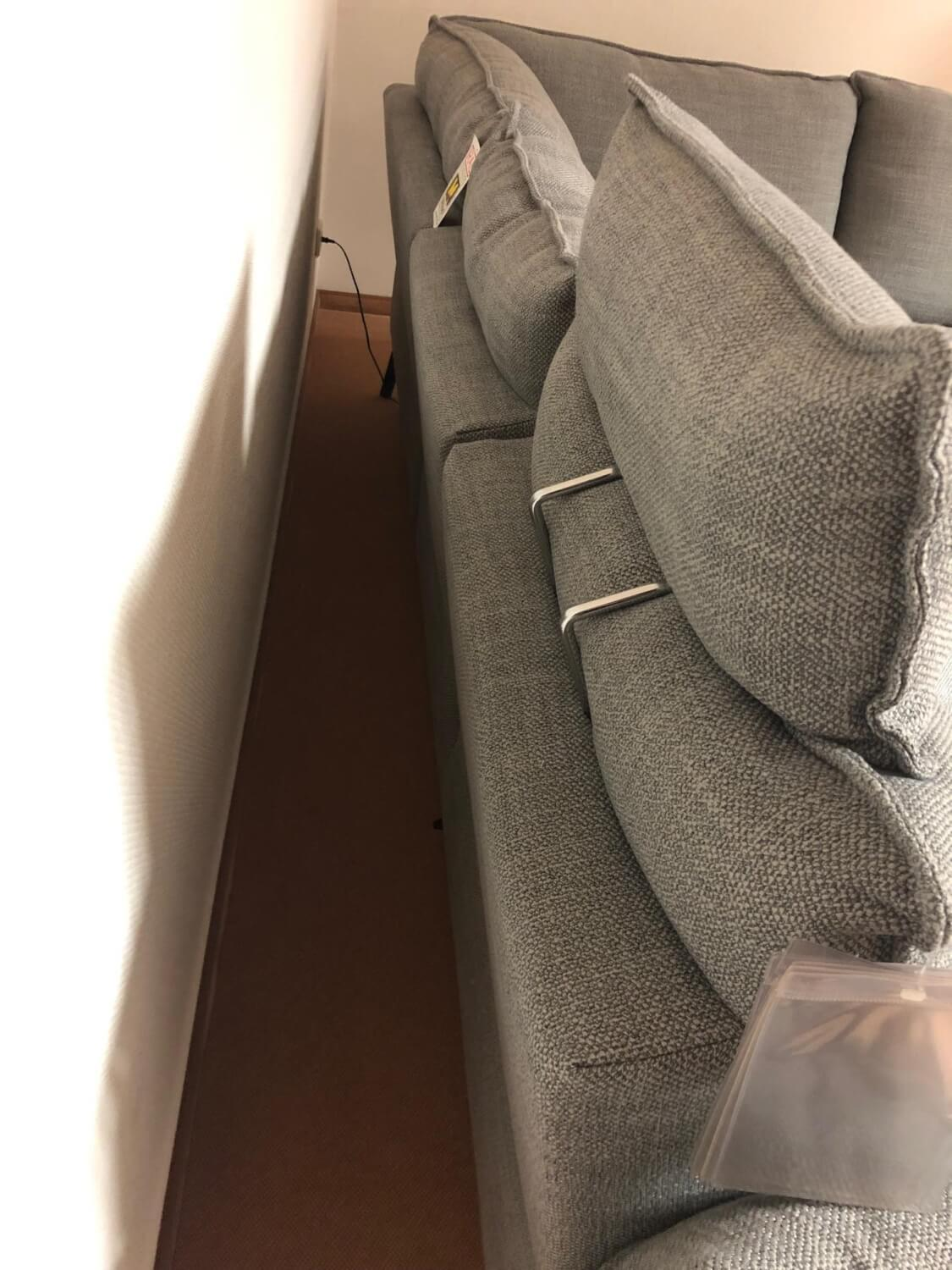 Carina - Ecksofa Modell 1043 Stoff Picasso Stone Grau PG 3 mit Kopfstütze und Nierenkissen - 10