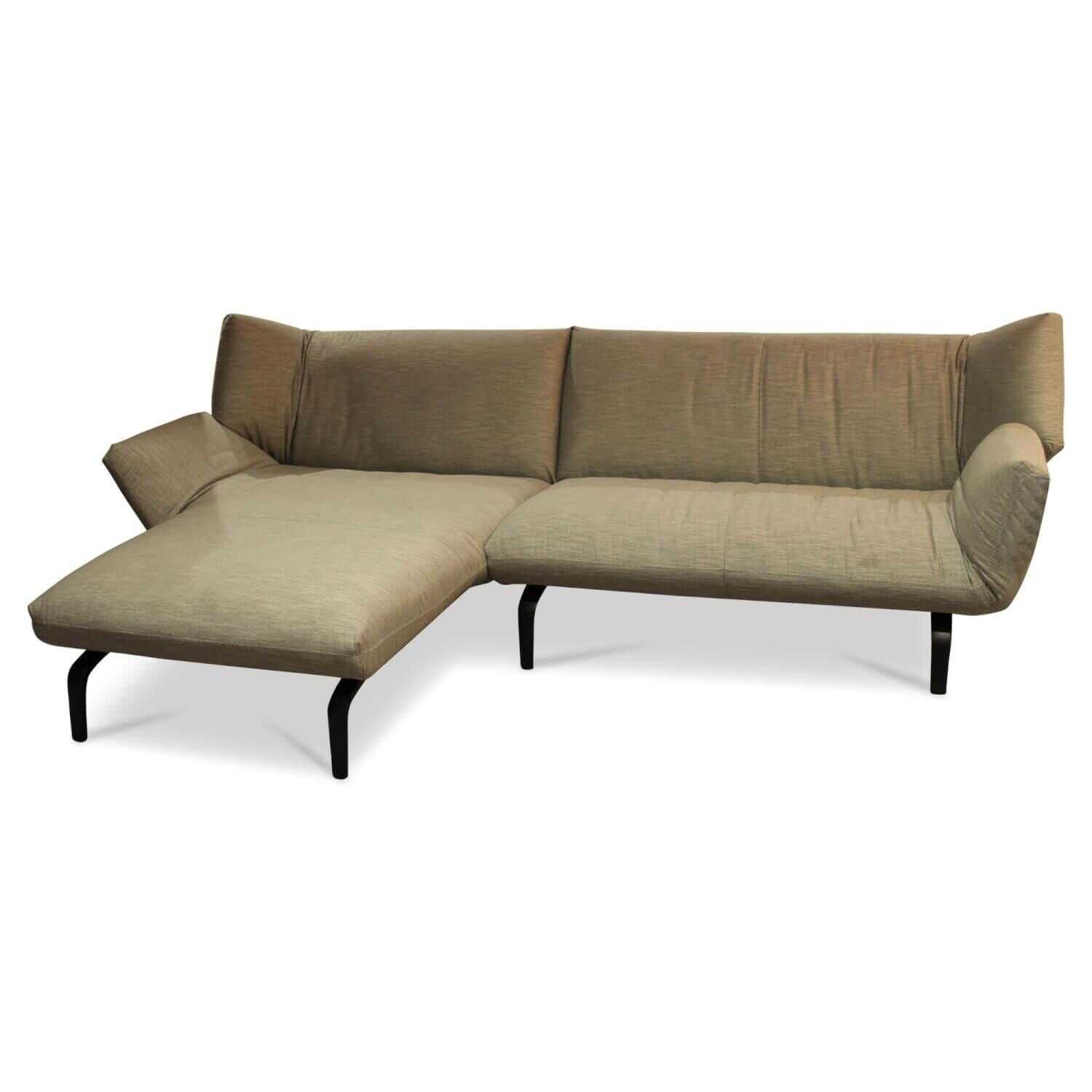 Leolux - Ecksofa Devon Stoff 23185 Fay 85 Surf Grau Grün Fuß Epoxy Granit Matt - 1