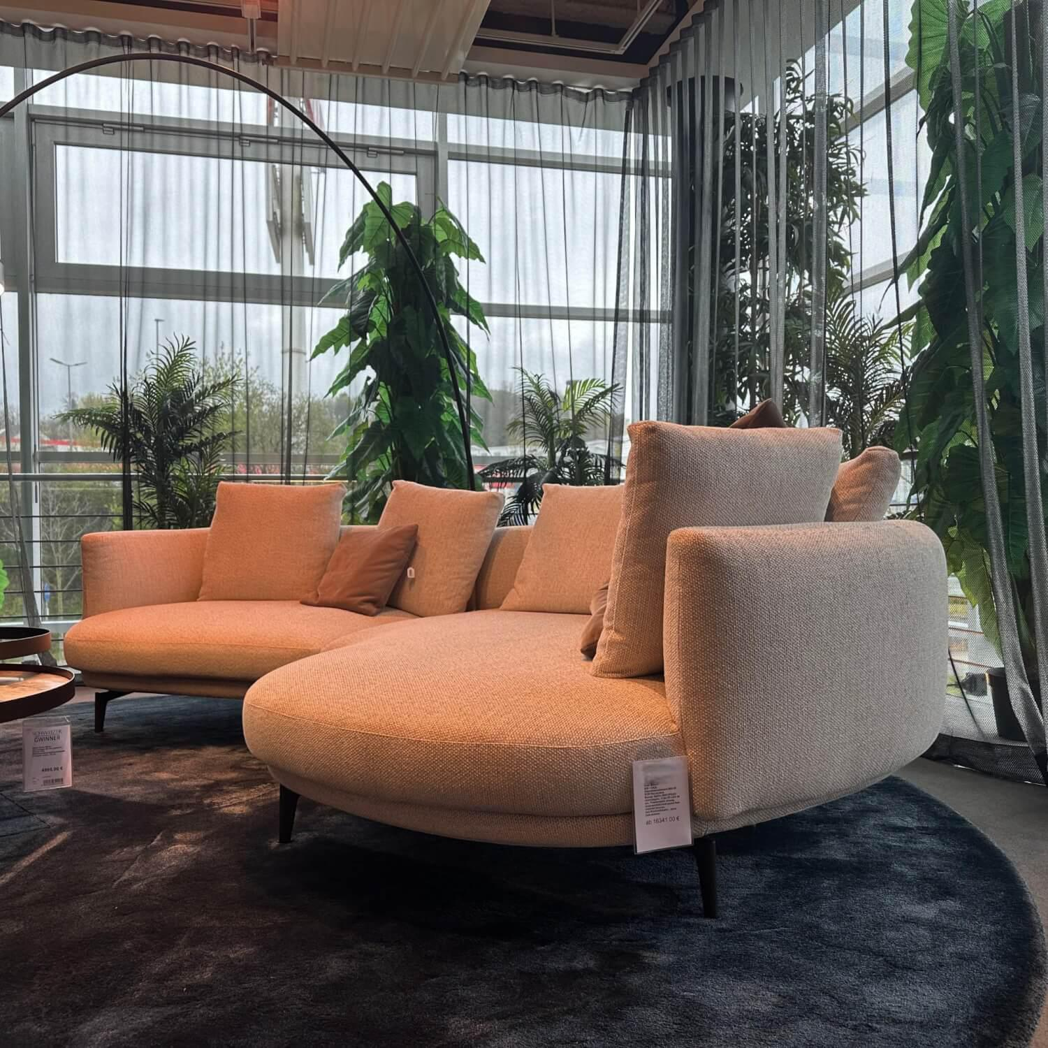 Walter Knoll - Ecksofa Maaru Stoff Safire 0007 Champagne Beige Grau Gestell Bronze Matt Pulverbeschichtet - 2