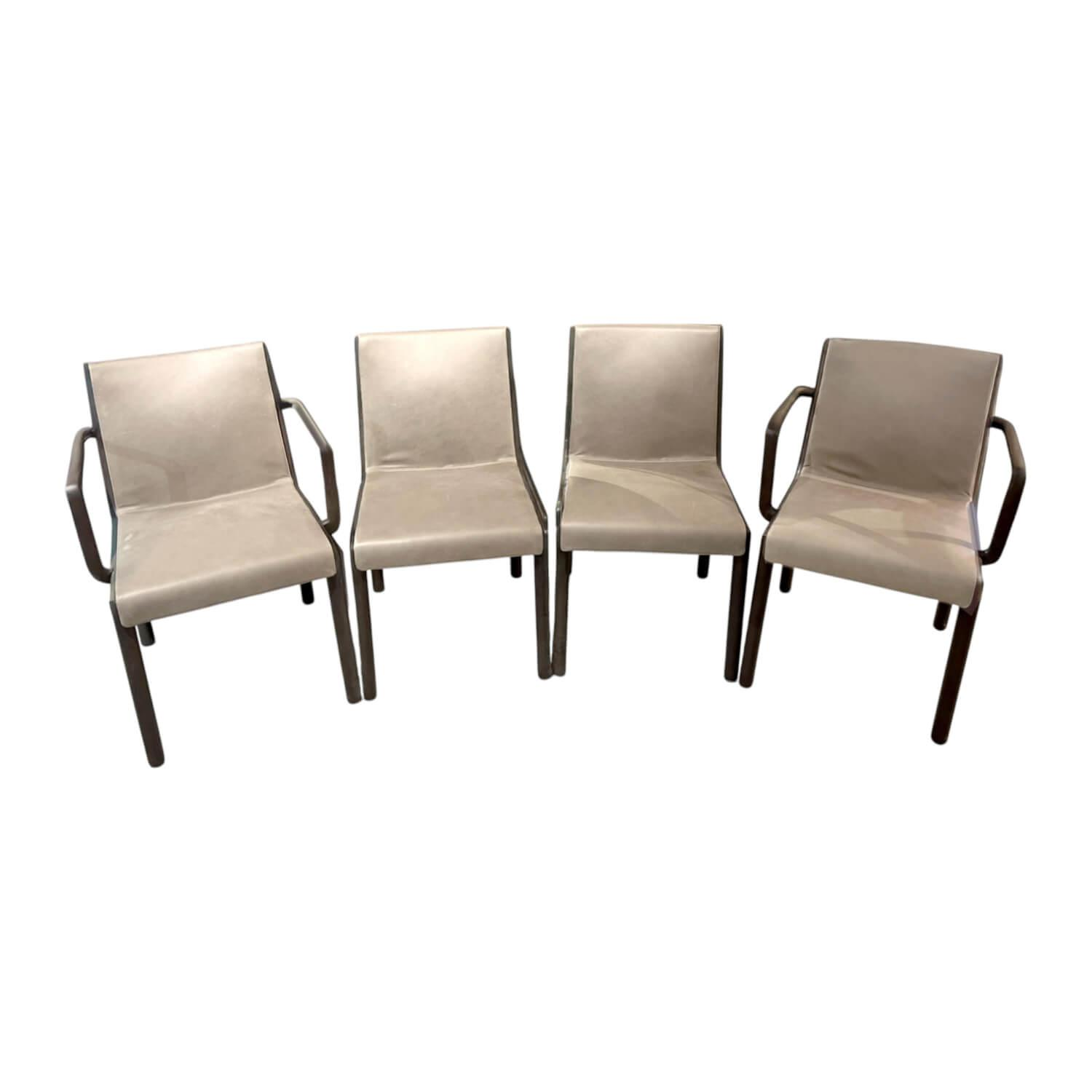 Molteni & C - Set of 4 chairs Janet leather Nocciola S1230 Cat. E - 1