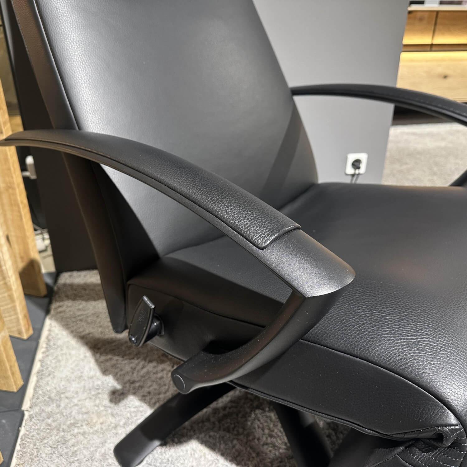 Jori - Sessel Brainbuilder JR-7760 Mono Move Medi Leder Celia Nero Schwarz 5 Stern Fuß Ellipse Schwarz Lackiert - 5