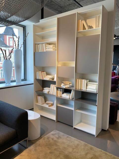 Interlübke - Regalwand Grid Lack M03 Schneeweiß Und M27 Taupe Grau - 2