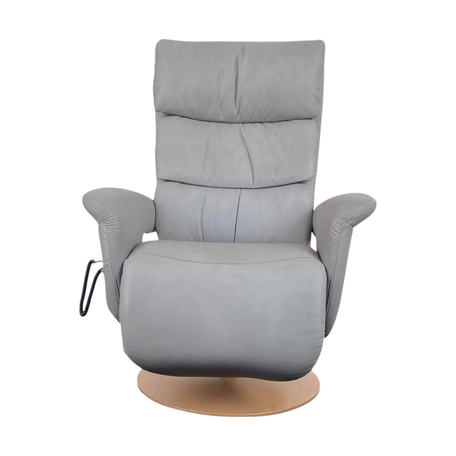 himolla - Relaxsessel 7428 Easyswing L Leder Nappa Soft Asche Grau Holzteller Buche Motorische Verstellung Mit Aufstehhilfe - 1