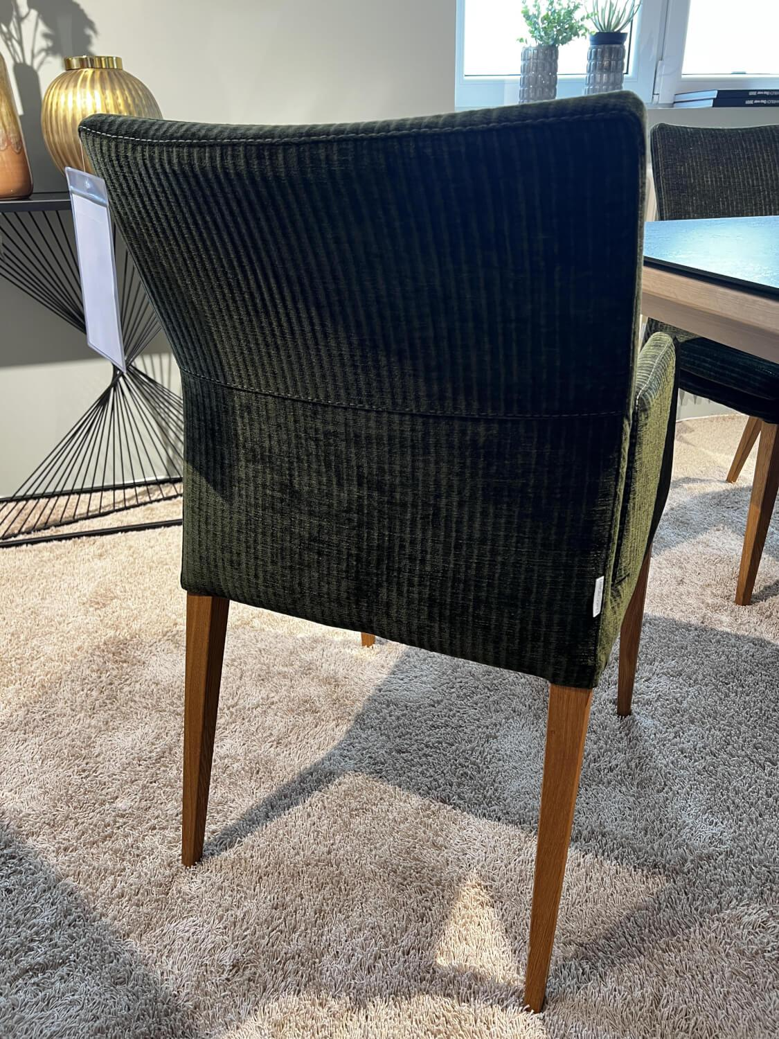Natura - Set of 6 chairs Carry Fabric Chaves Forest Green Frame Oak 32 Oiled - 6