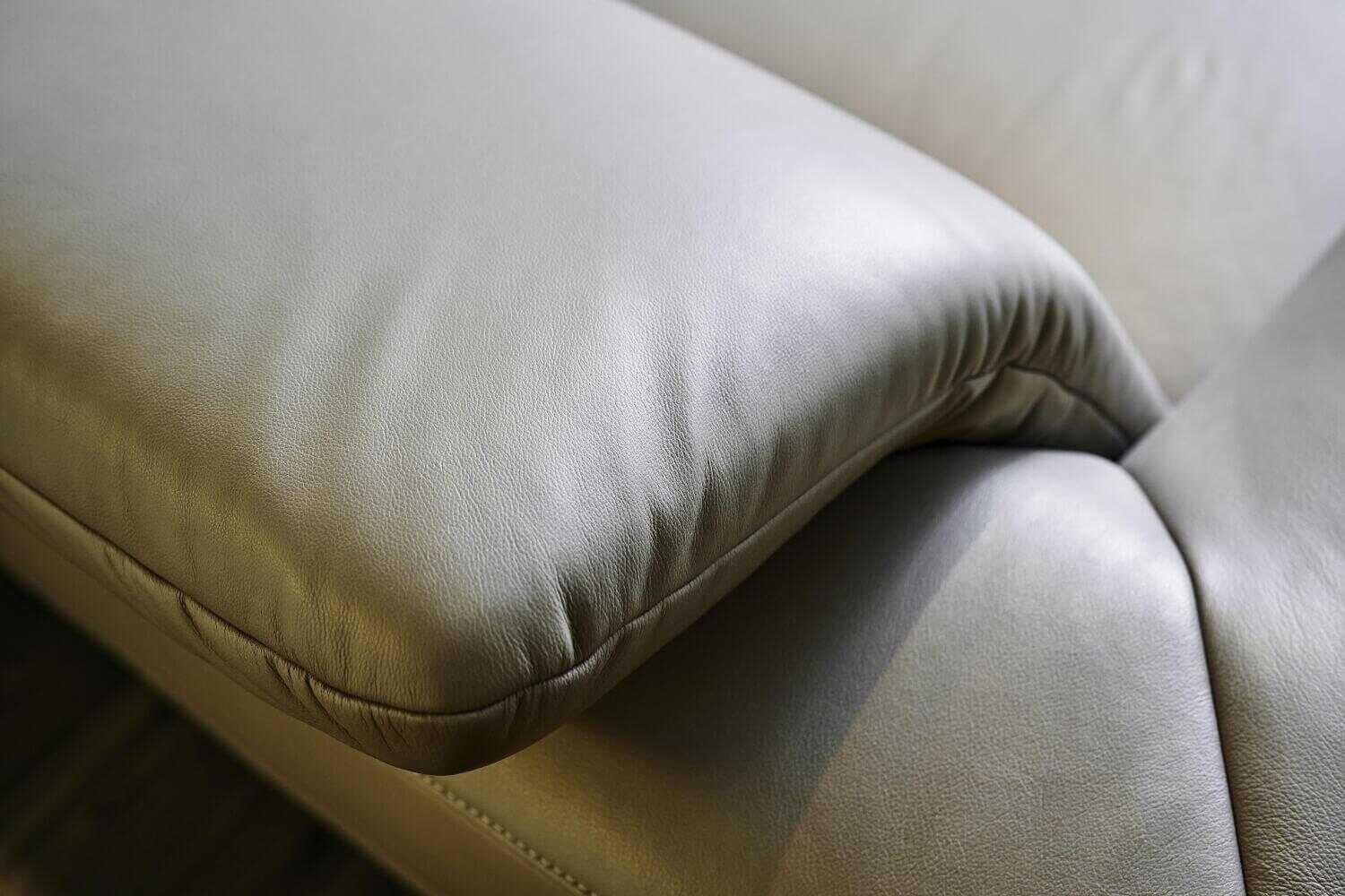 Sofa Avanti Leder Grau Kontrastnaht