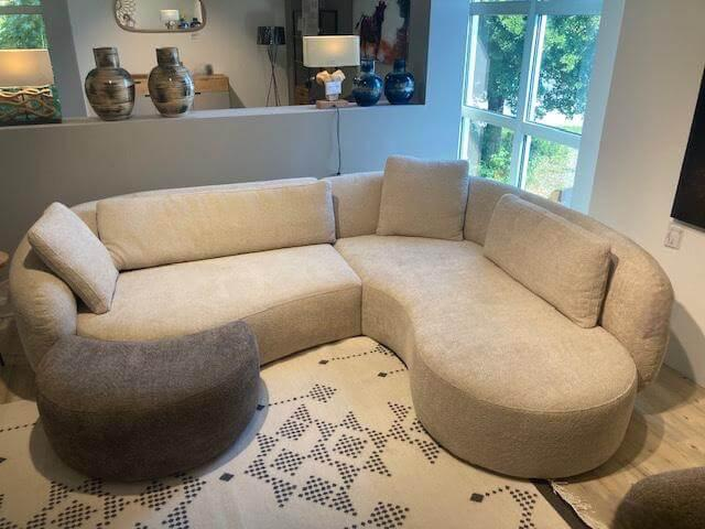 Natura - Sofa Karasu Stoff 2 Catch Me 02 04 Beige Füße Kunststoff Schwarz Inklusive Hocker - 5