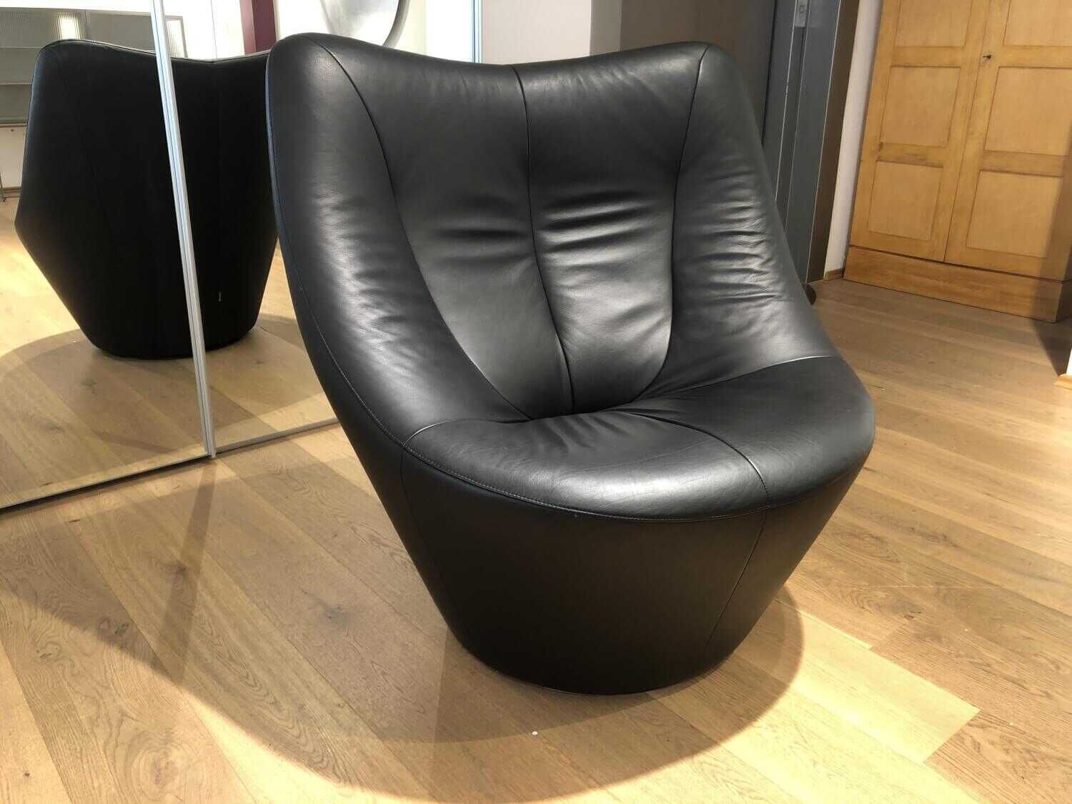 Ligne Roset - Drehsessel Anda Leder 1 Schwarz - 1