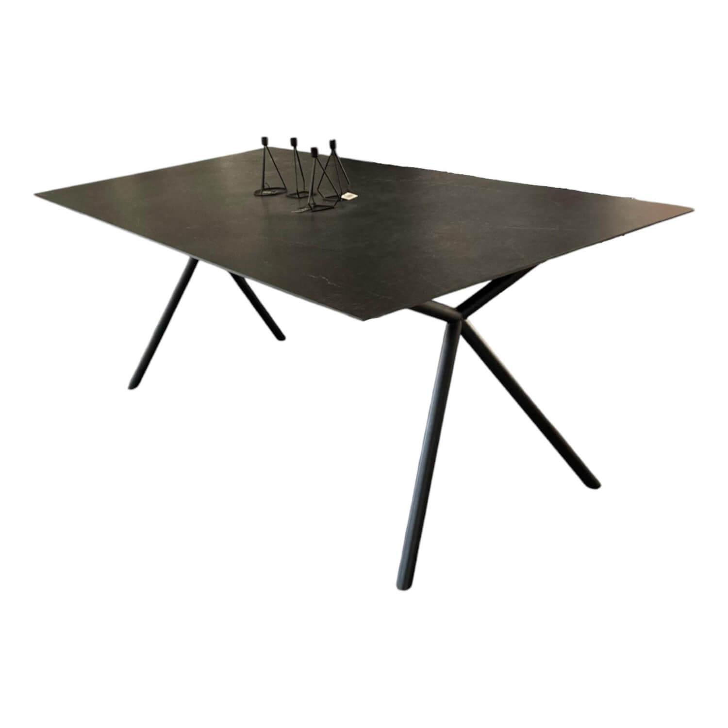 Bert Plantagie - Tisch Aiven Platte Dekton 1 D1205 Laos Industrial Anthrazit Gestell Metall Schwarz Pulverbeschichtet - 1