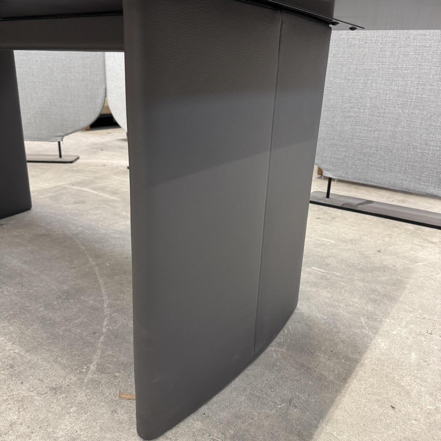 COR - Esstisch Ipa 3222 Platte Stein Tauern Grün Geschliffen Gestell Leder 174 Tabak Braun Grau - 2