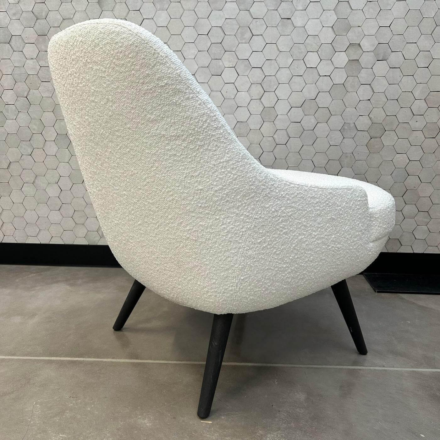 Walter Knoll - Sessel 375 10 Stoff Sonderstoff Creme Weiß Beige Gestell Massivholz Eiche Schwarz Geflammt Geölt - 3