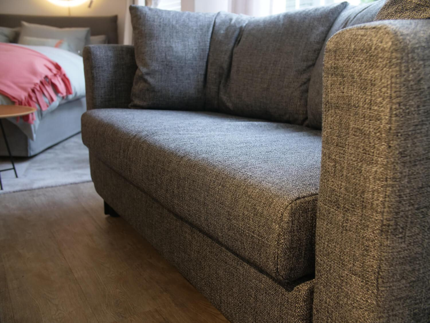 Franz Fertig - Schlafsofa Malou Stoff E5127 Grau Mit Winkelbodenkissen - 6