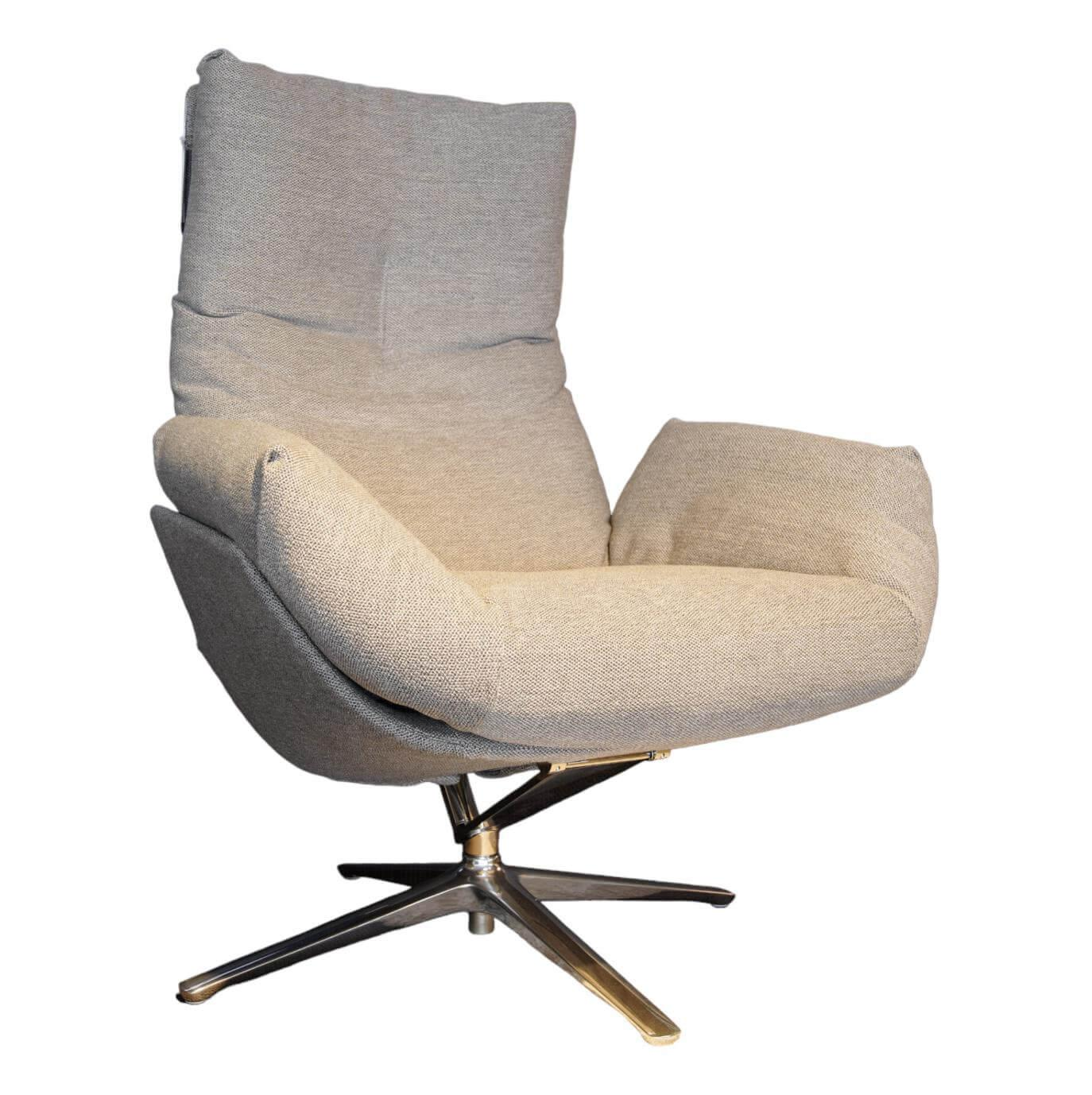 Sessel Cordia Lounge Drehbar Stoff 8079 Aschgrau Gestell Aluminium Poliert Inkl. Kippmechanik