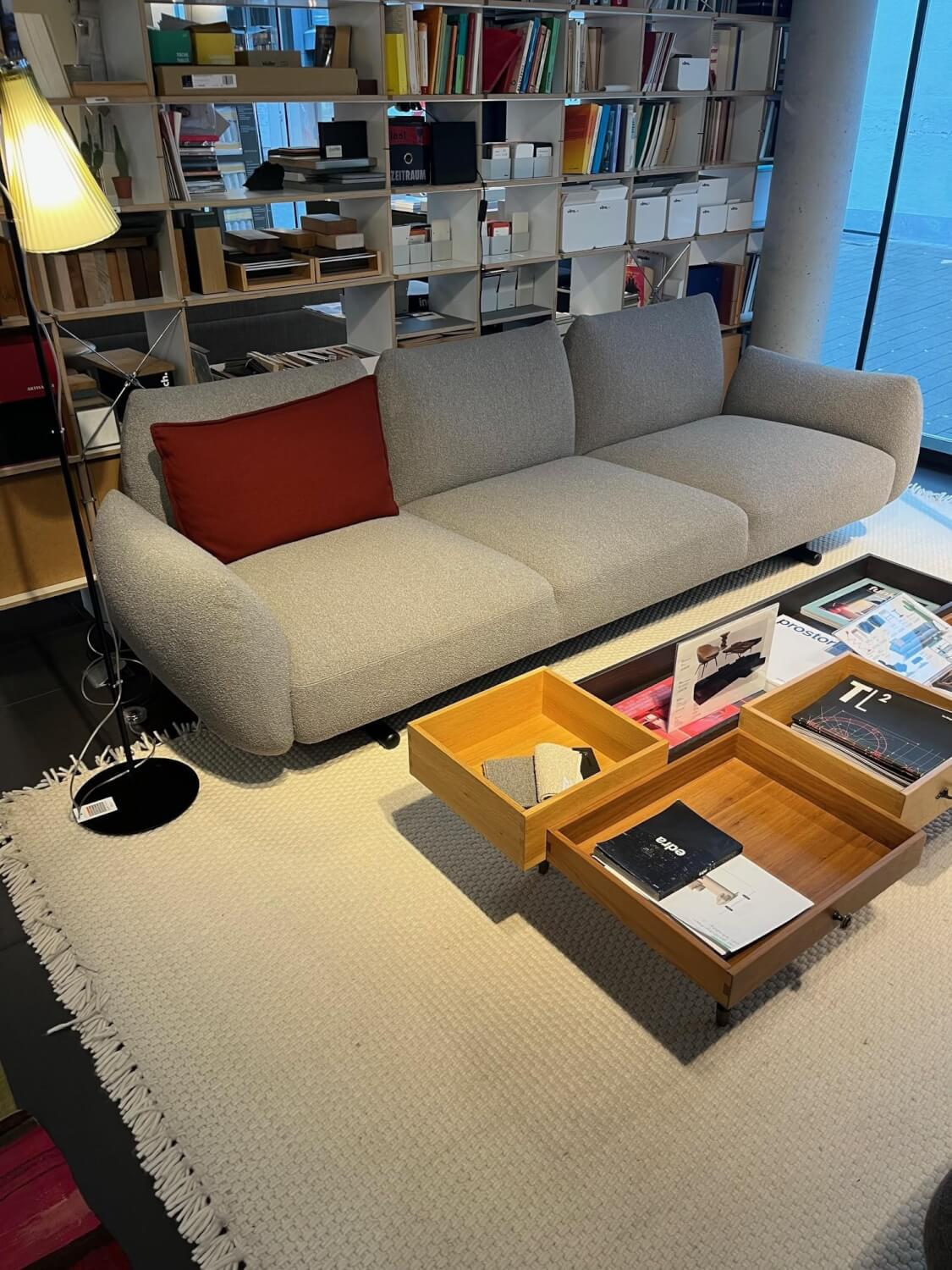 Prostoria - Sofa Buffa Dreisitzer Stoff Orsetto 02/22 Grau Füße Schwarz - 3