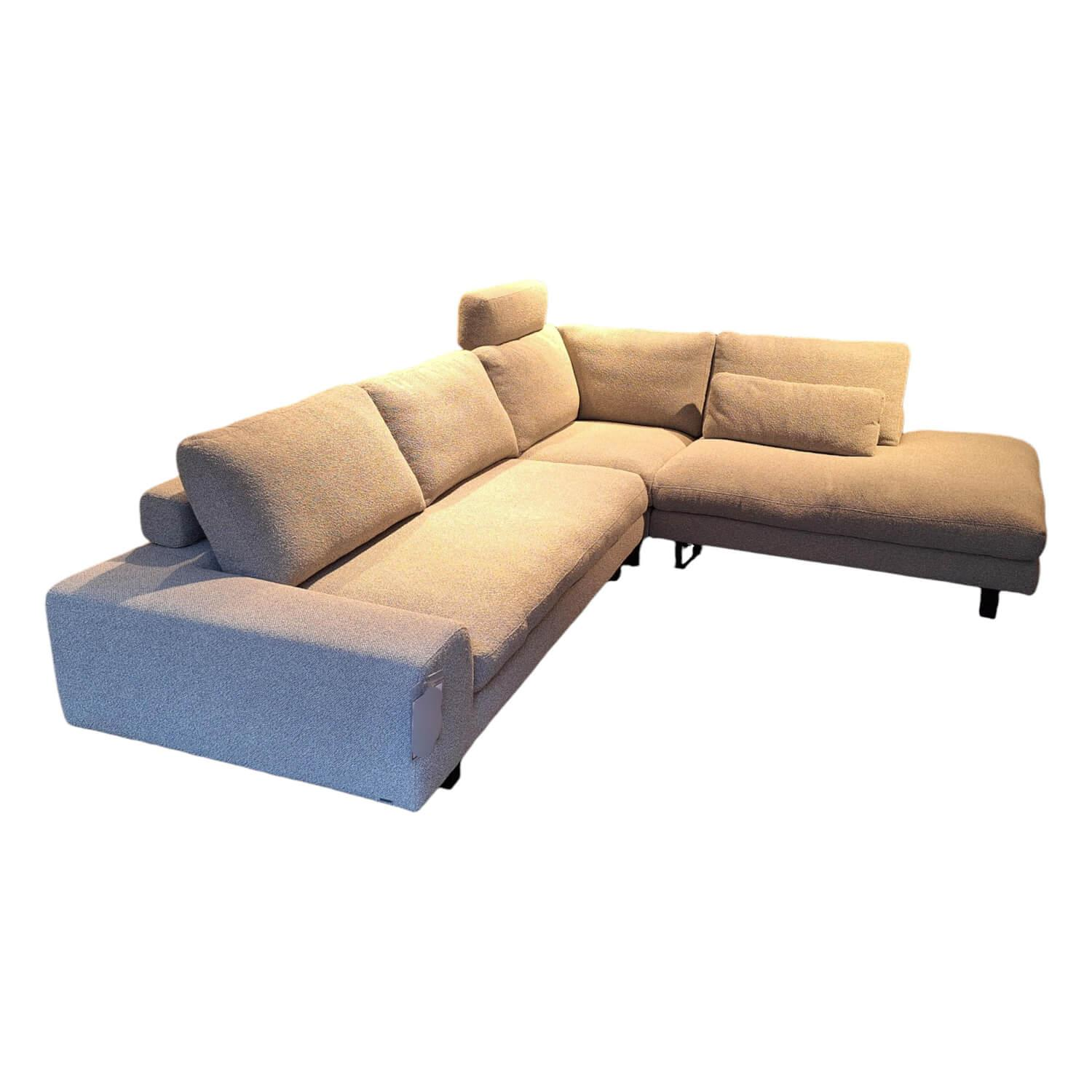 Activineo - Ecksofa Belladonna Stoff Dream Light Grey Grau Gestell Schwarz Lackiert - 1