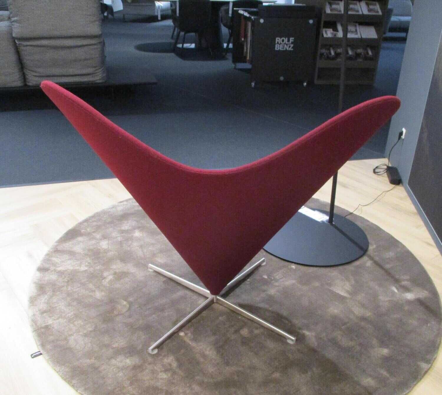 Heart Cone Chair Stoff F80 Dunkelrot 54
