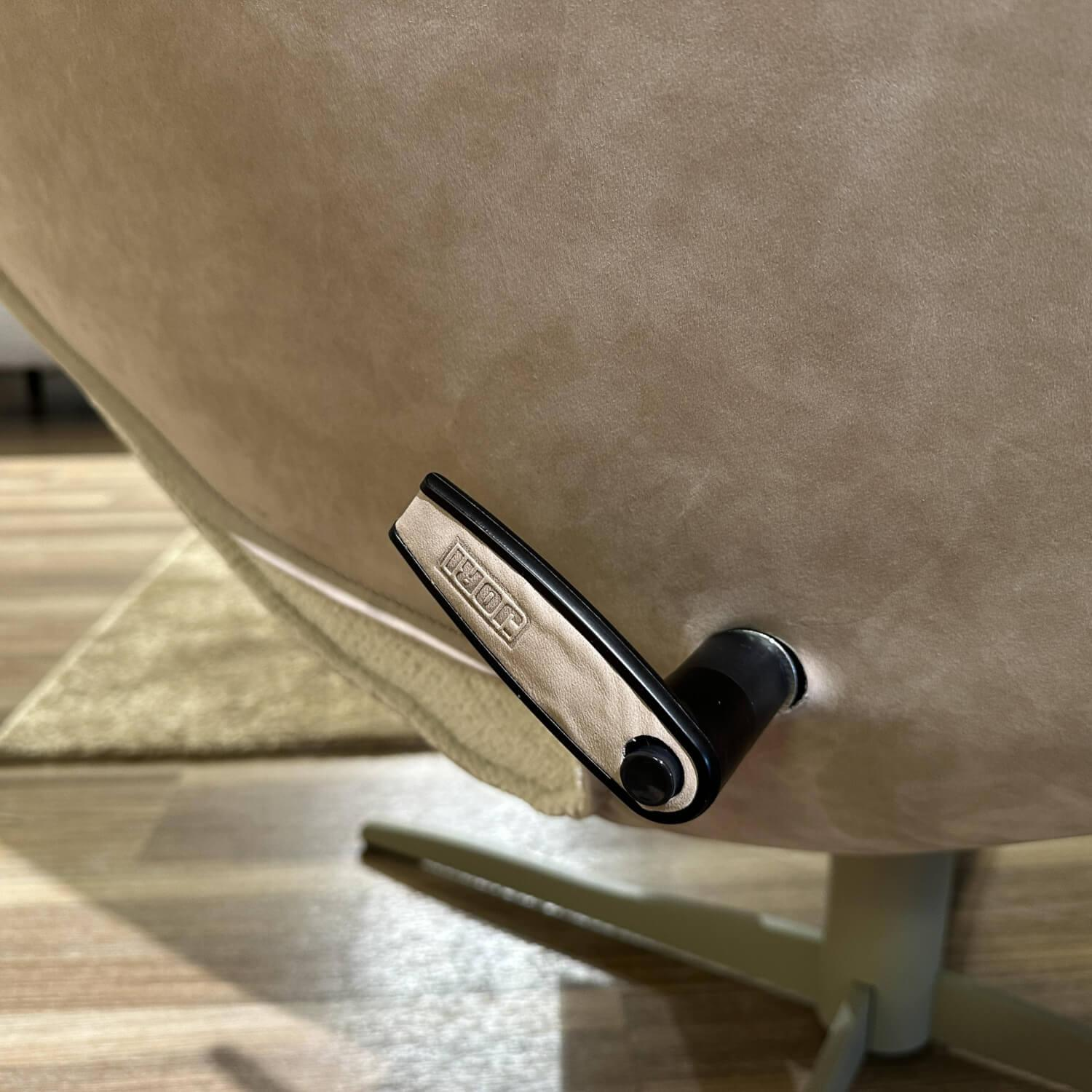 Jori - Relaxsessel Daydreamer Mono Move JR 7450 Innen Stoff Mumble Gesso Beige Außen Leder Nubuck Cream Beige Gestell Graugelb Matt Inklusive Beistelltisch Sposa T105 - 6