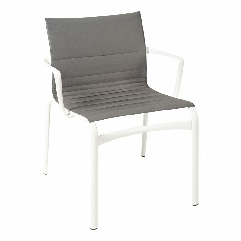 Alias - Armlehnstuhl Frame XL 45906003 Gestell Aluminium Weiss Lackiert A019 Netzgewebe Weiss R009 Stoff Kvadrat Gloss Grau 212 GL 07 - 1