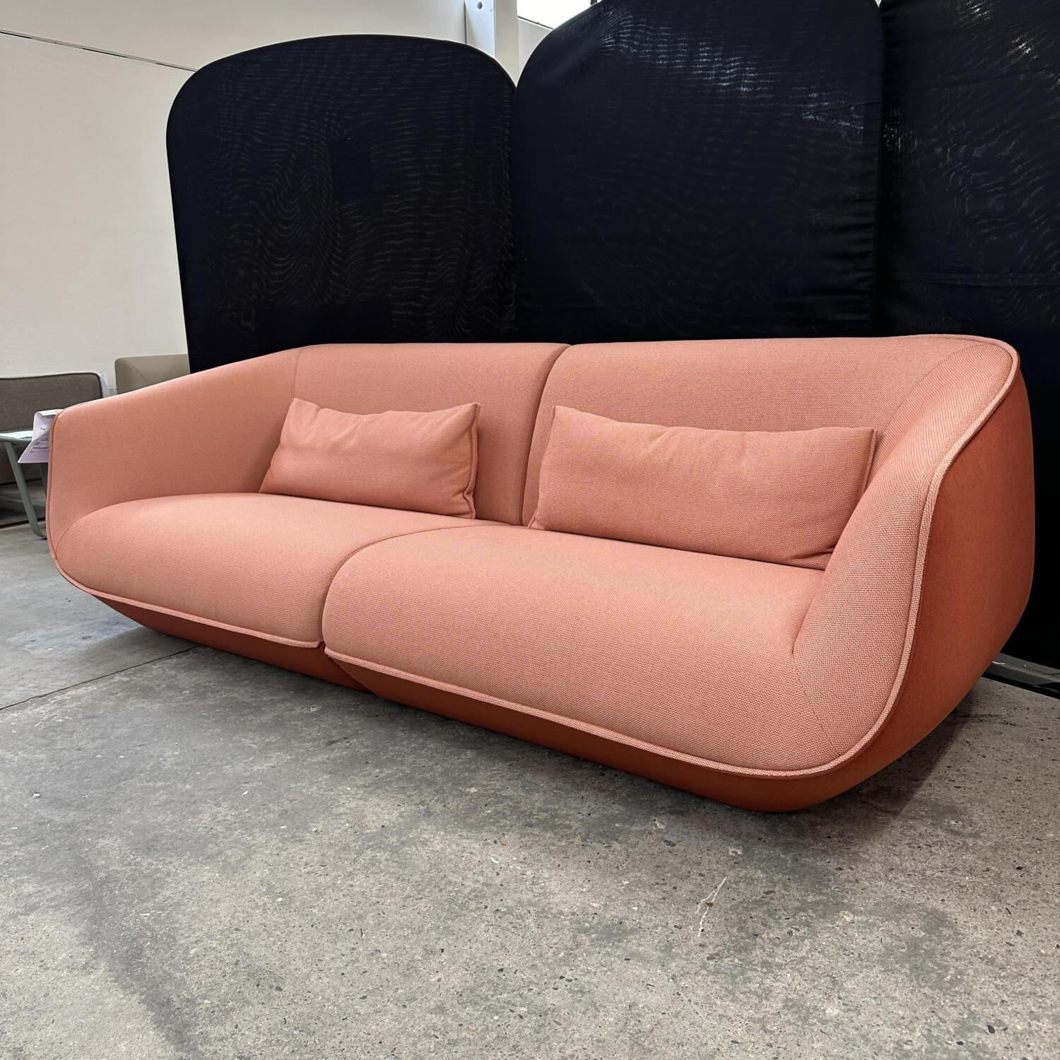 COR - Sofa Nook 36311 Außen Stoff 7203 Terrakotta Braun Rot Innen Stoff 10071 Grapefruit Rosa Rot  Mit 2 Lendenkissen 3690 - 7