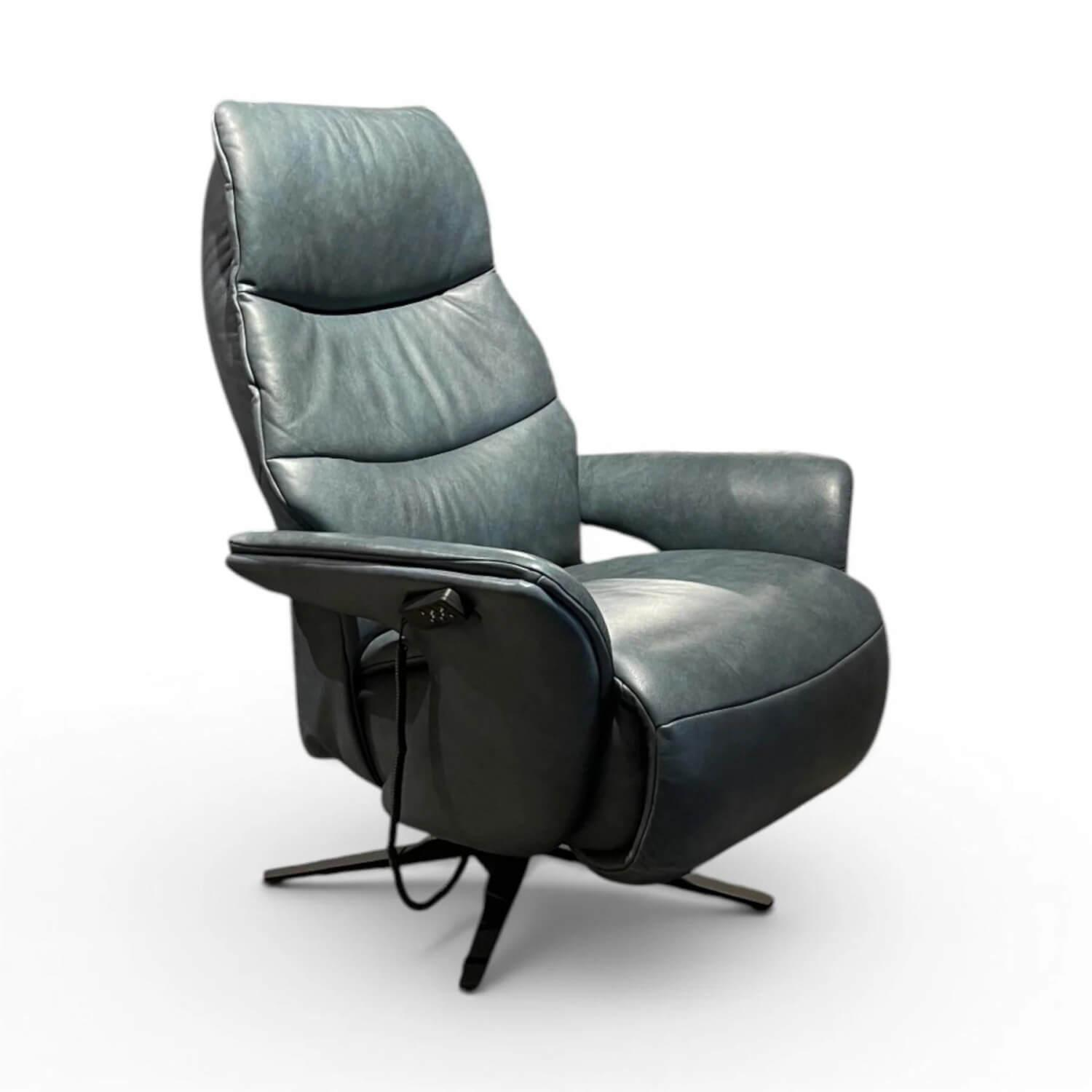 himolla - Sessel 7052 Easy-Swing L Leder Eleganza Türkis Sternfuß Metall Anthrazit Pulverbeschichtet Inkl. 2-Motorig Verstellfunktion - 1