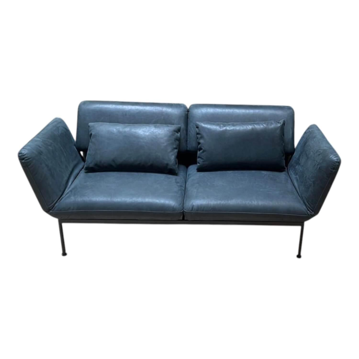 Brühl - Sofa Roro Medium Leder Glove Schwarz Gestell Schwarz Pulverbeschichtet Inklusive 2 Drehsitze - 1