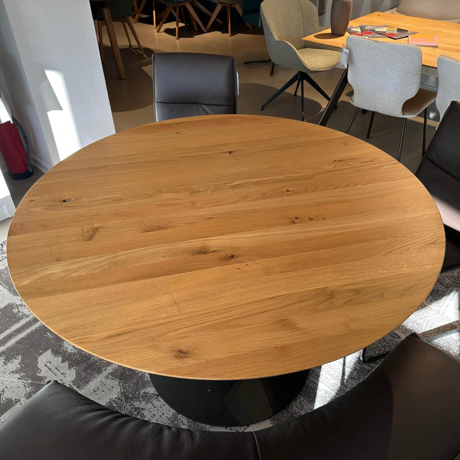 Koinor - Essgruppe Essay Platte Eiche Astig Natur Lack Bezug Innen Leder B Bull Moretto Braun Außen Stoff Loden 29 Braun - 3