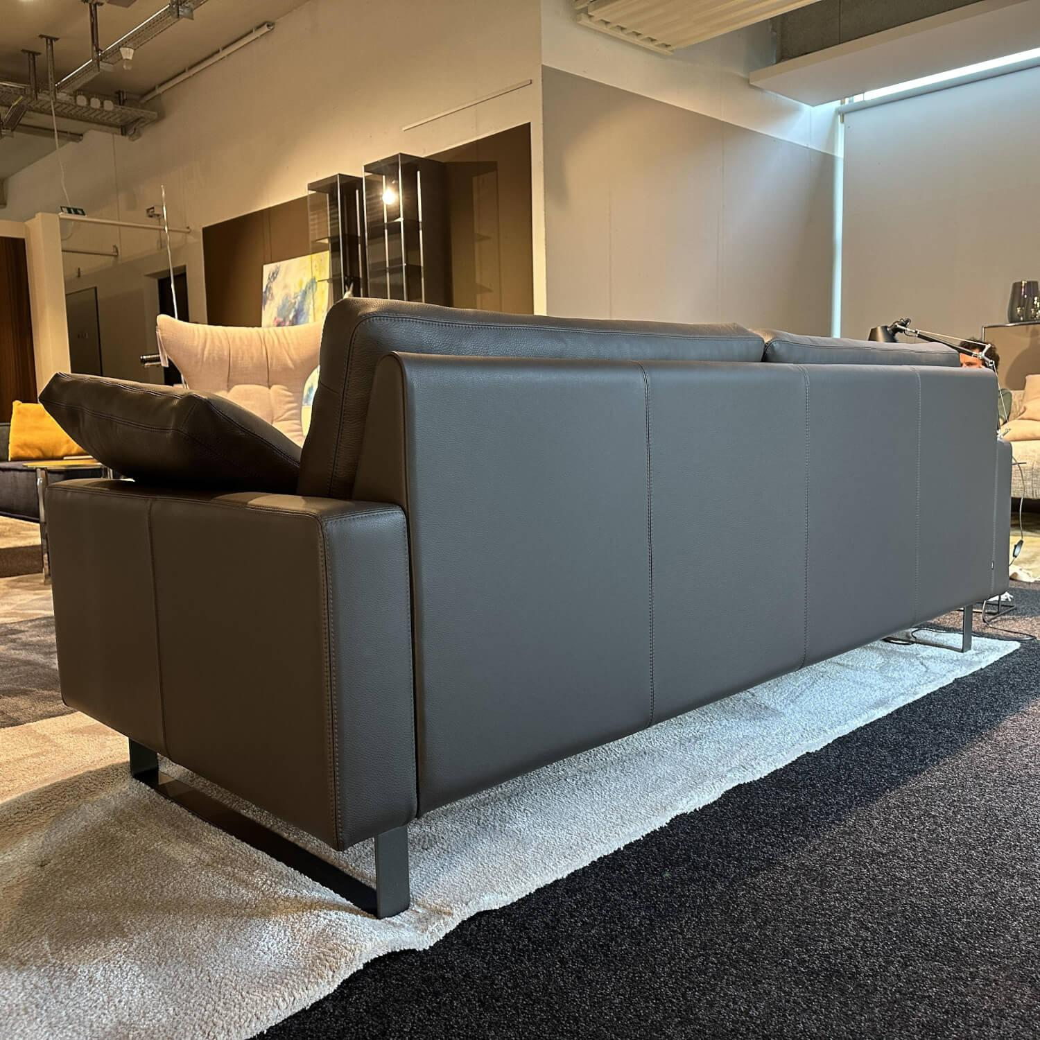 COR - Sofa Conseta Leder Schokograu 246 Gestell Metall Schlamm - 9