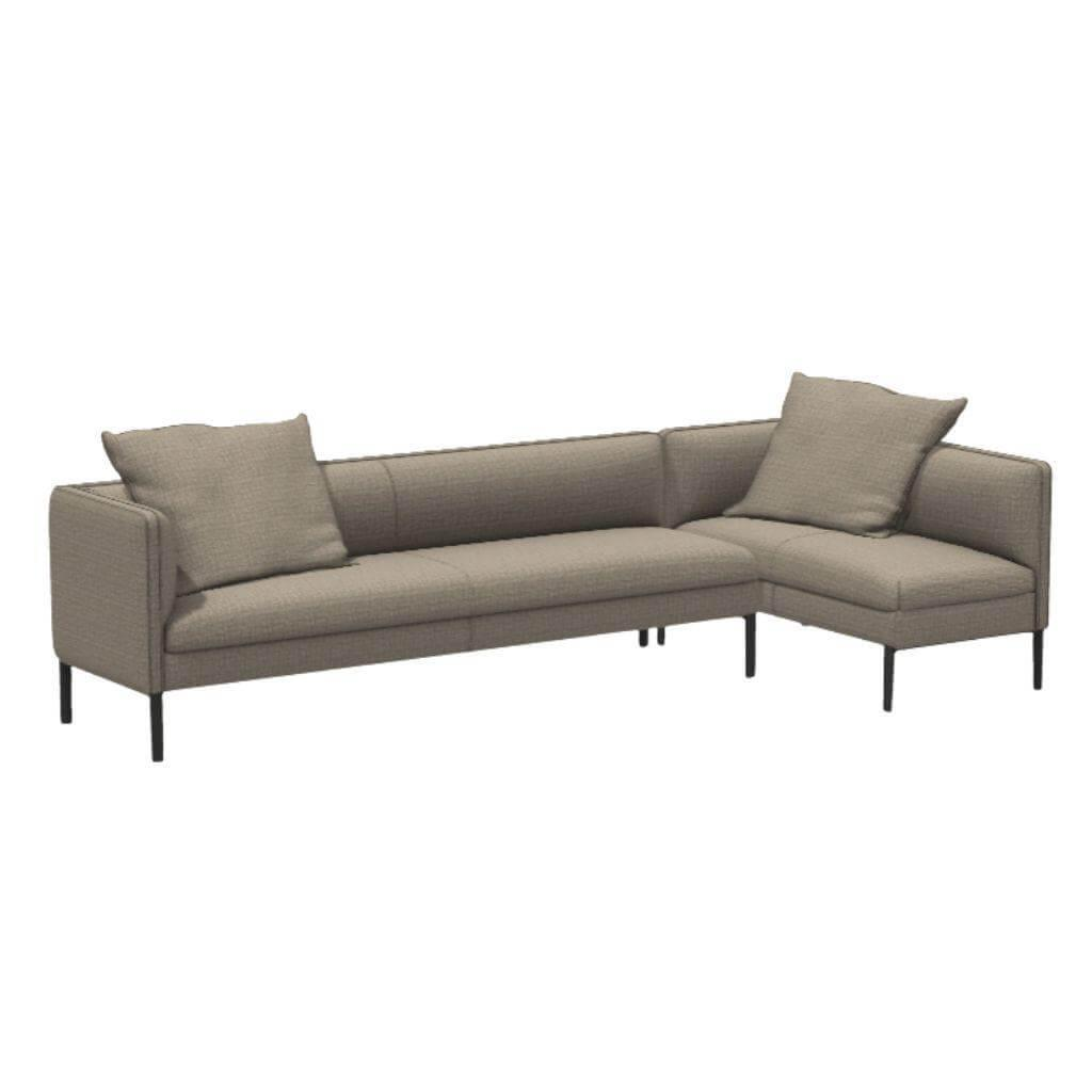 Molteni & C - Ecksofa Paul Stoff WI226 William Seil Beige Gestell Metall Zinnfarbig Anthrazit - 1