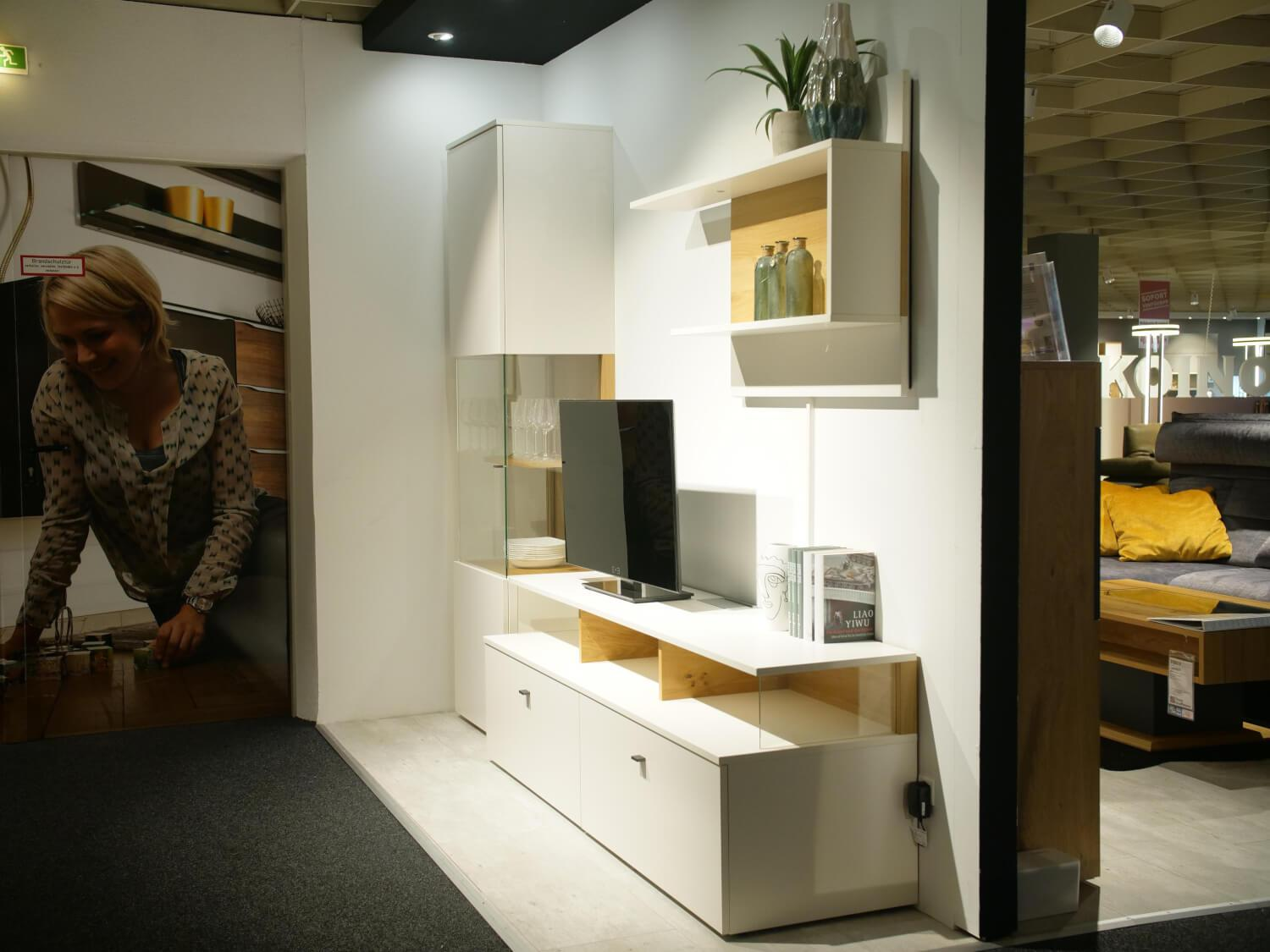 Loddenkemper - Wohnwand Mondo Futura 9750 Lack Bianco Weiß Matt PG2 - 8