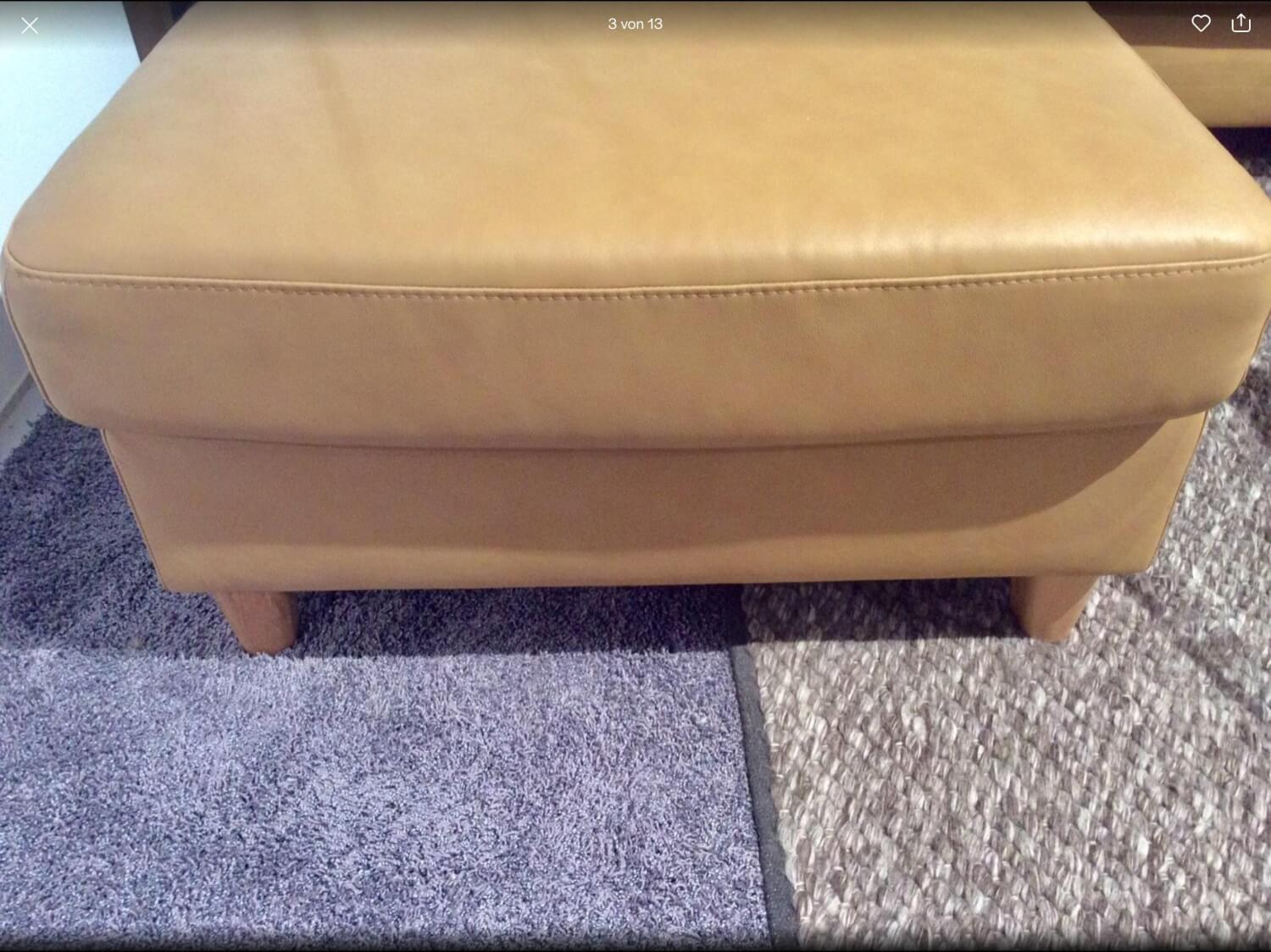 Stressless - Corner sofa Emma Cover leather Paloma 094 43 Almond Brown Wooden base oak Including headrest - 3