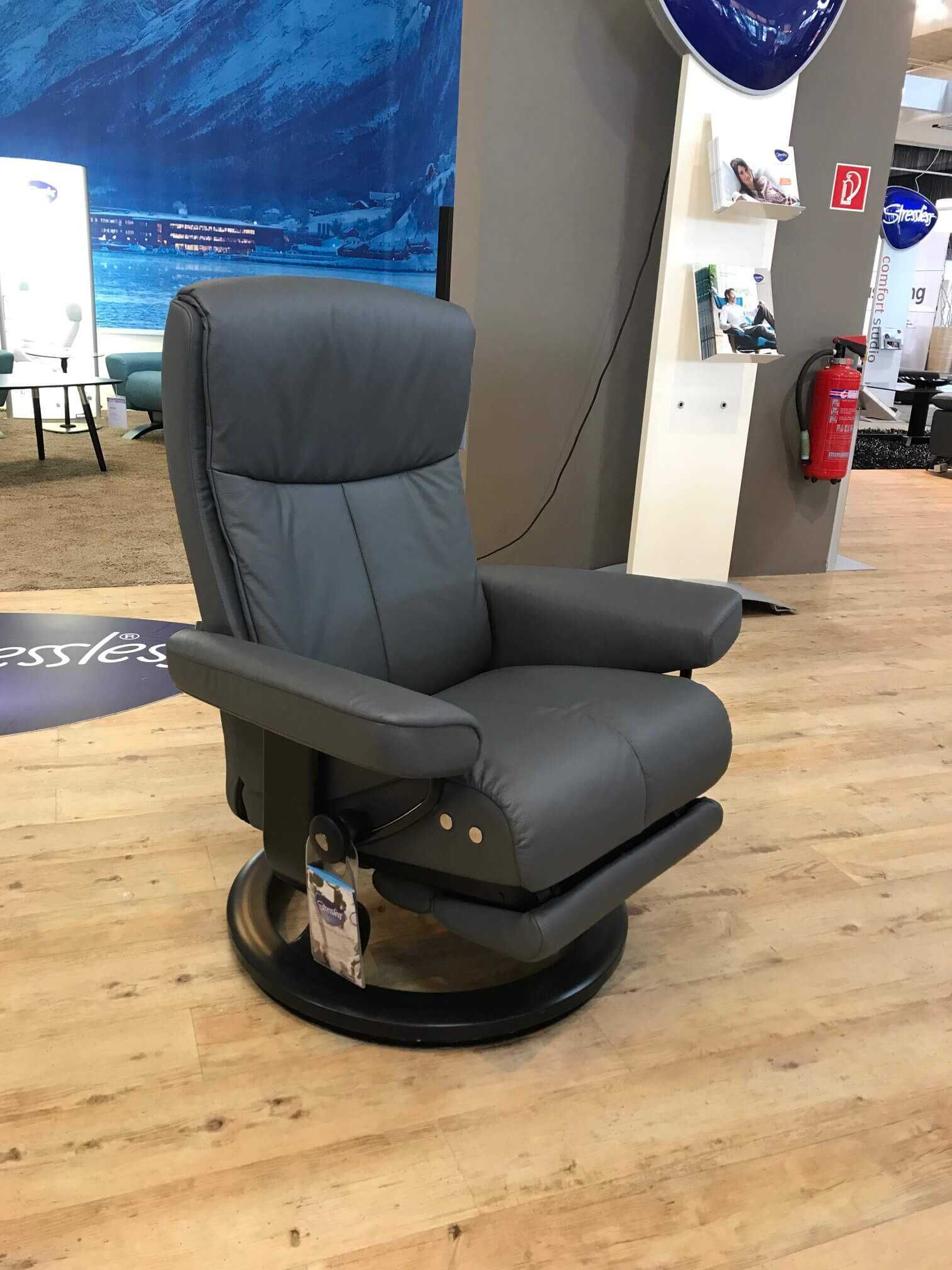 8156 Stressless - Sessel Peace M Leder Grau Batick LegComfort - 2