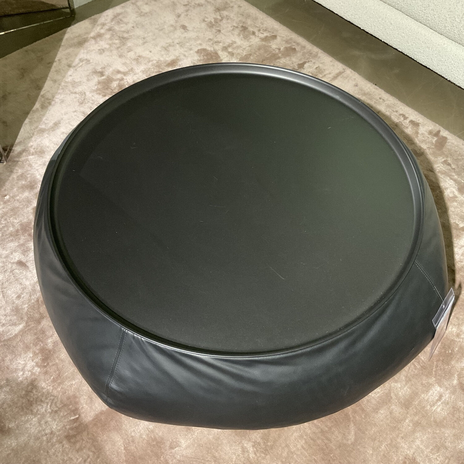 B&B Italia - Beistelltisch Lady Fat Leder Beta Nero Schwarz Platte Stahl Schwarz Lackiert - 7