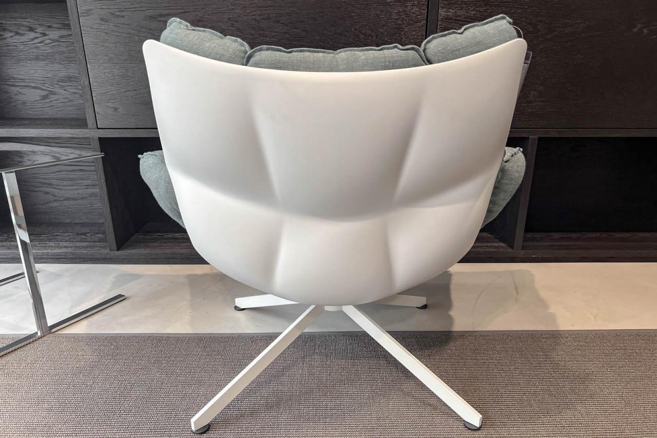 B&B Italia - Sessel Husk Stoff Extra Erli Hellblau Schale Weiß Untergestell Lack Weiß - 5