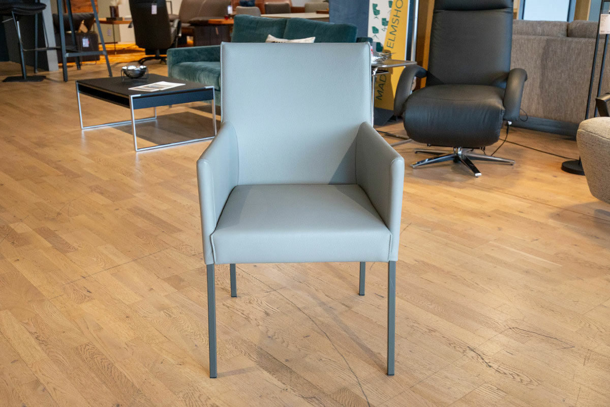 Rolf Benz - 6er-Set Stuhl 652 Leder 60.510 Beigegrau Gestell Umbragrau - 5