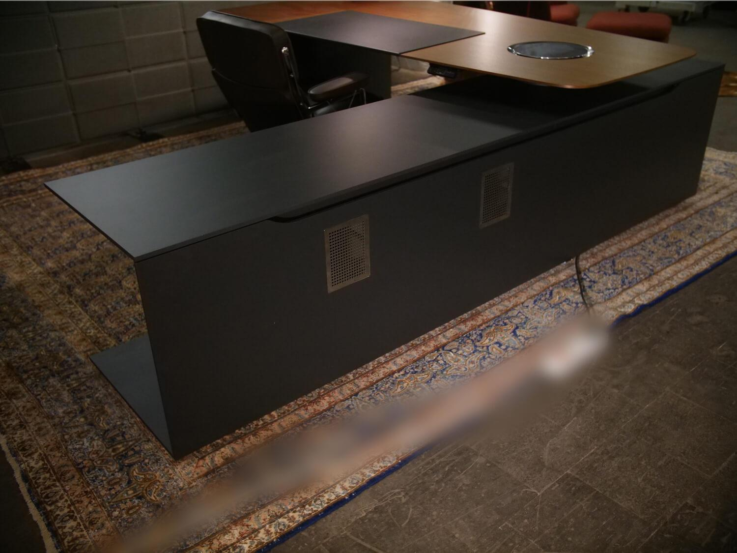 Walter Knoll - Keypiece Communication Desk Nussbaum Höhenverstellbar Mit Leder Ein- Und Auflagen - 4