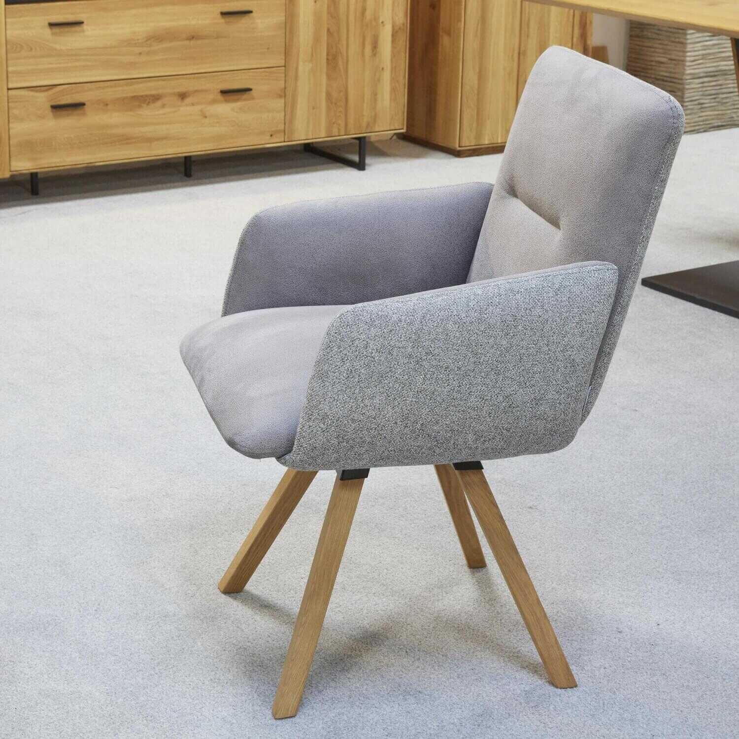 Natura - 6er-Stuhlgruppe 2 Mit Armlehne 4 Ohne Armlehne Stoffkombinationn Fiesta Grau - 7