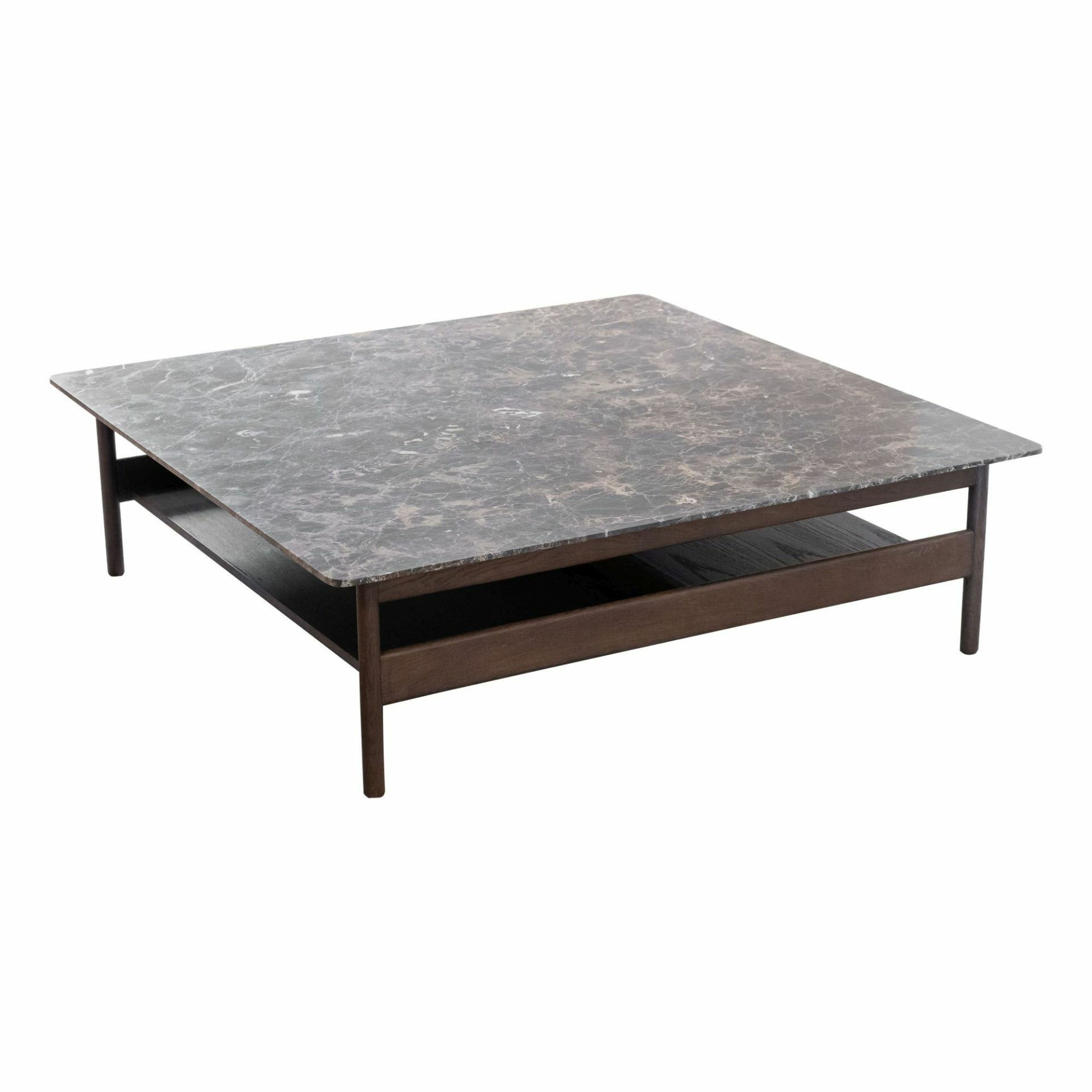 Wendelbo - Couchtisch Collect Large Platte Marmor Emperador Braun Gestell Eiche Massiv FSC - 1
