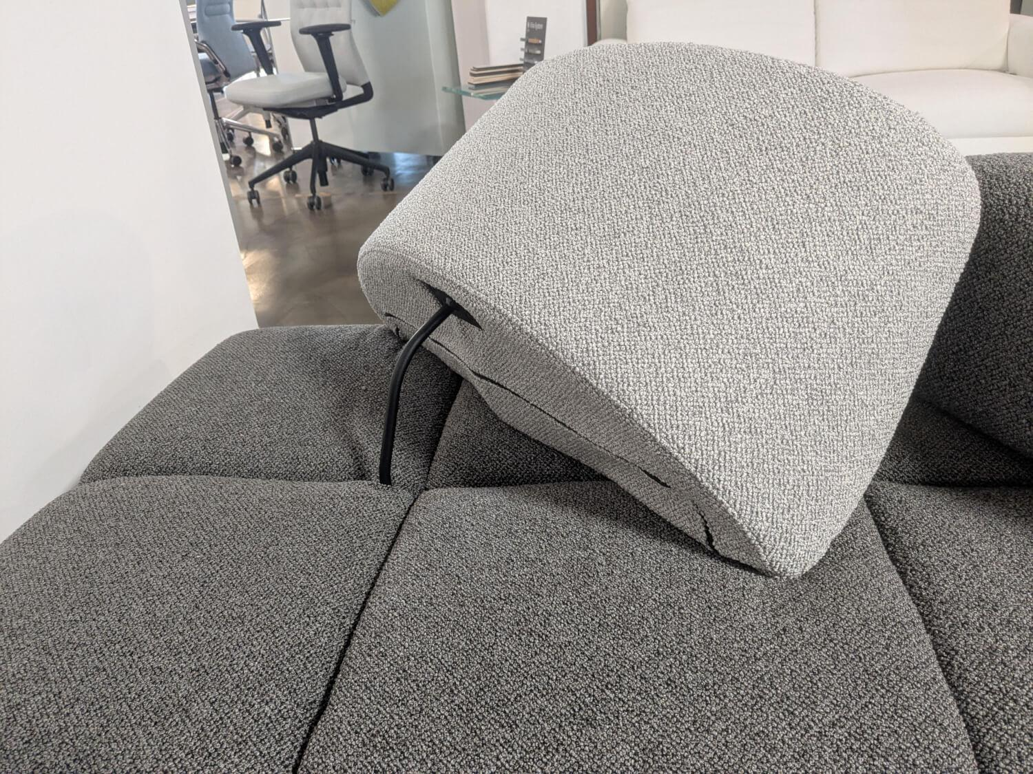 WK Wohnen - Garnitur WK515 Joker Stoff Cosmo Anthrazit Grau 2 Sofas - 6