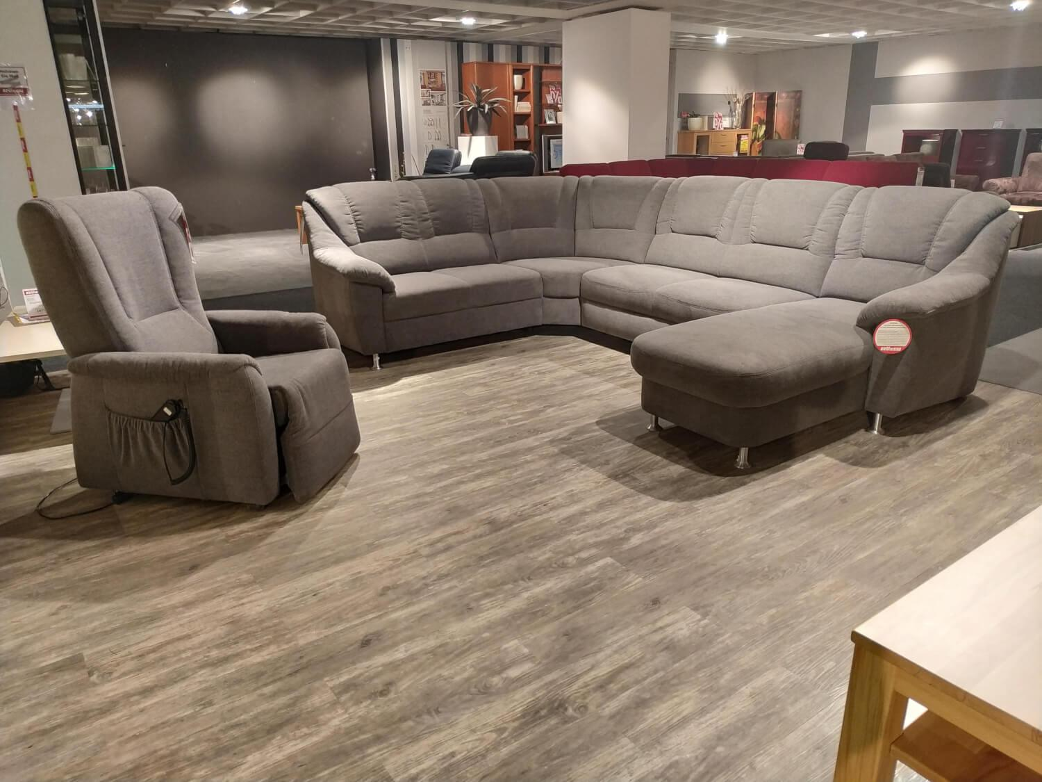 himolla - Polstergarnitur Sofa U-Form Sessel Cats Fels Grau - 1