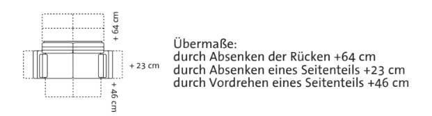 Brühl - Multifunktionssofa Roro Soft Leder 5668-45 Taron Cognac Braun Gestell Metall Schwarz - 5