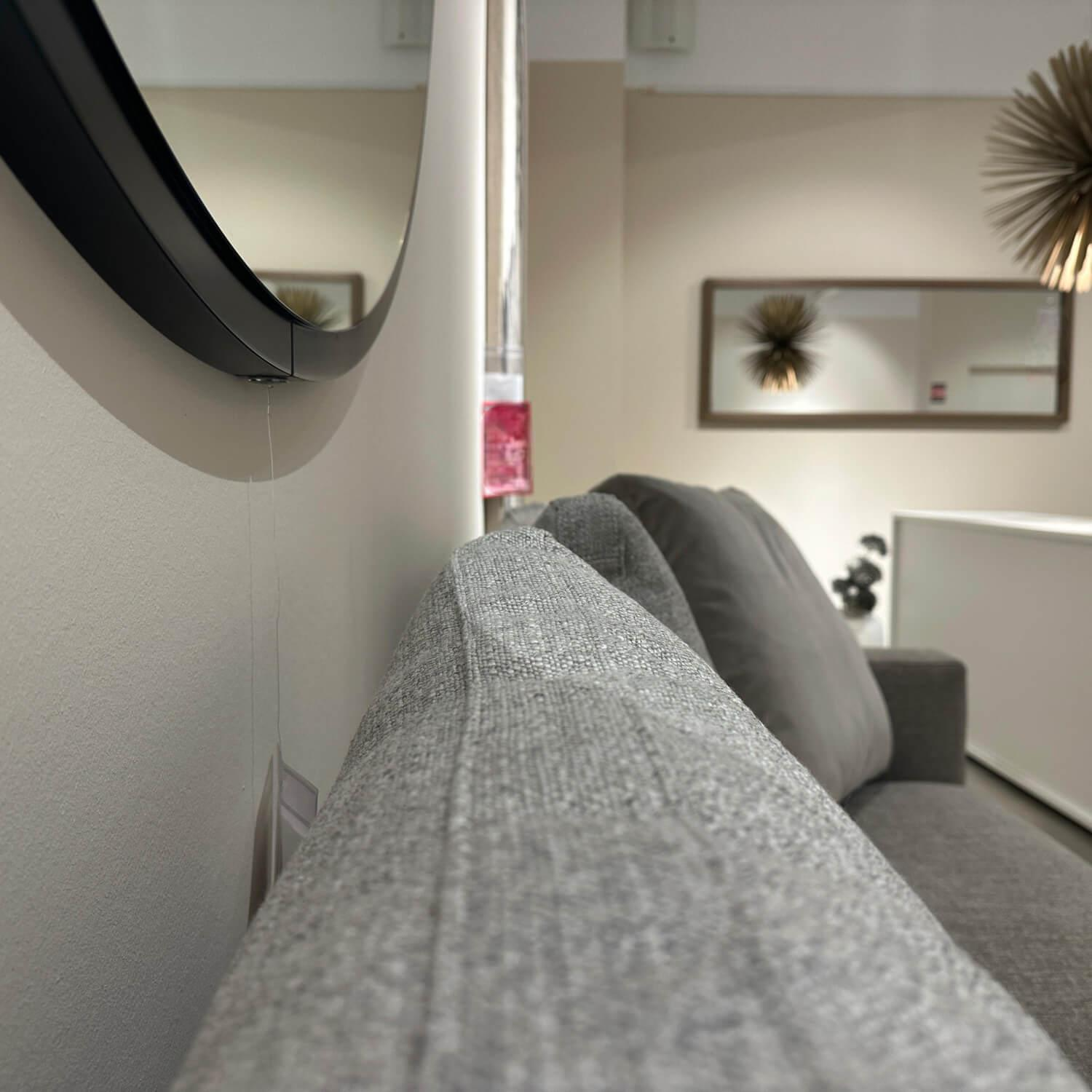 Flexform - Sofa Campiello Stoff Extra Ellisse 1171 Grau Füße Metall Satiniert Inklusive Kissen - 12